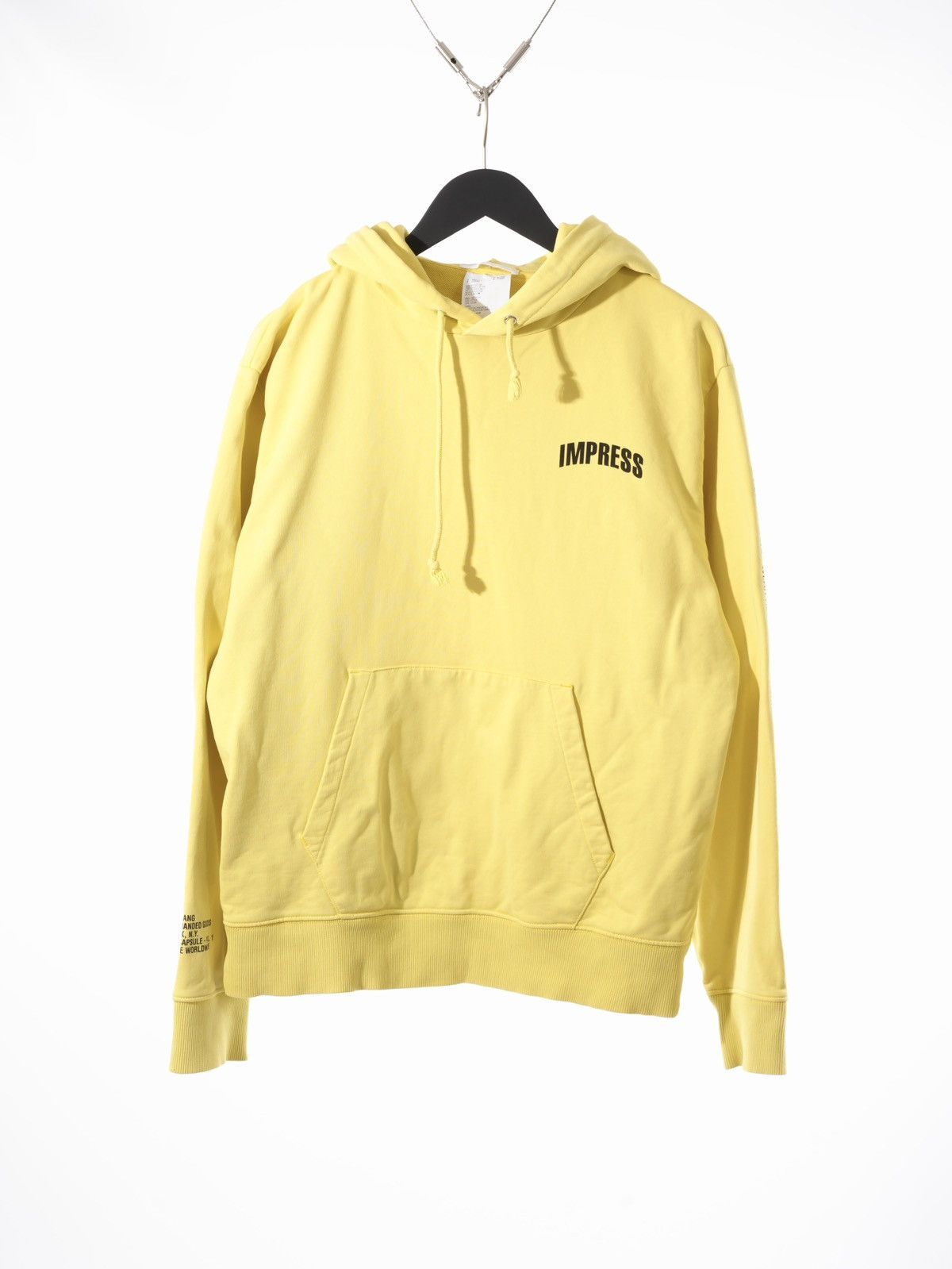 Helmut Lang Helmut Lang Yellow Impress Your Parents Logo Hoodie | Size S Size US S / EU 44-46 / 1 - 1 Thumbnail