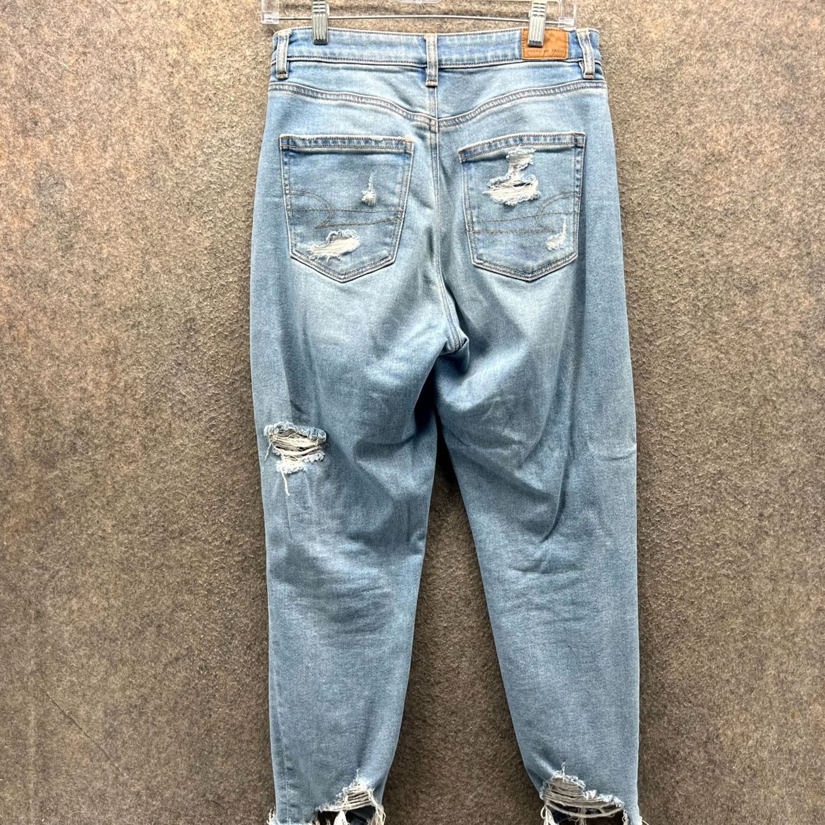 American Eagle Outfitters VINTAGE American Eagle Outfitters Jeans Womens 6 Blue Distressed Mom Stretch Denim Ripped Baggy Size 28" / US 6 / IT 42 - 2 Thumbnail