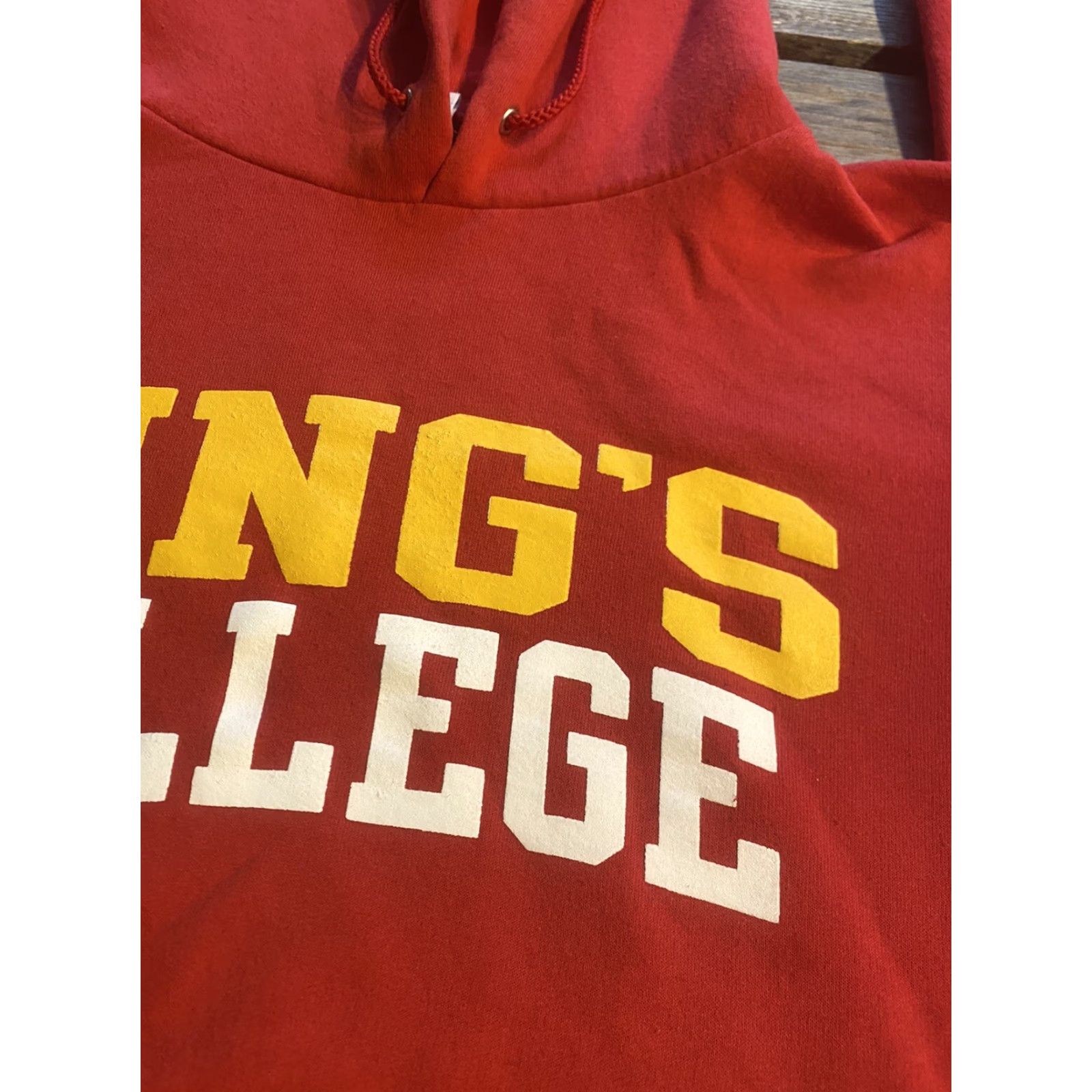 Champion VINTAGE Kings College Red Champion Hoodie Sweatshirt Mens Small New York School Pullover Cotton Blend Size US S / EU 44-46 / 1 - 3 Thumbnail