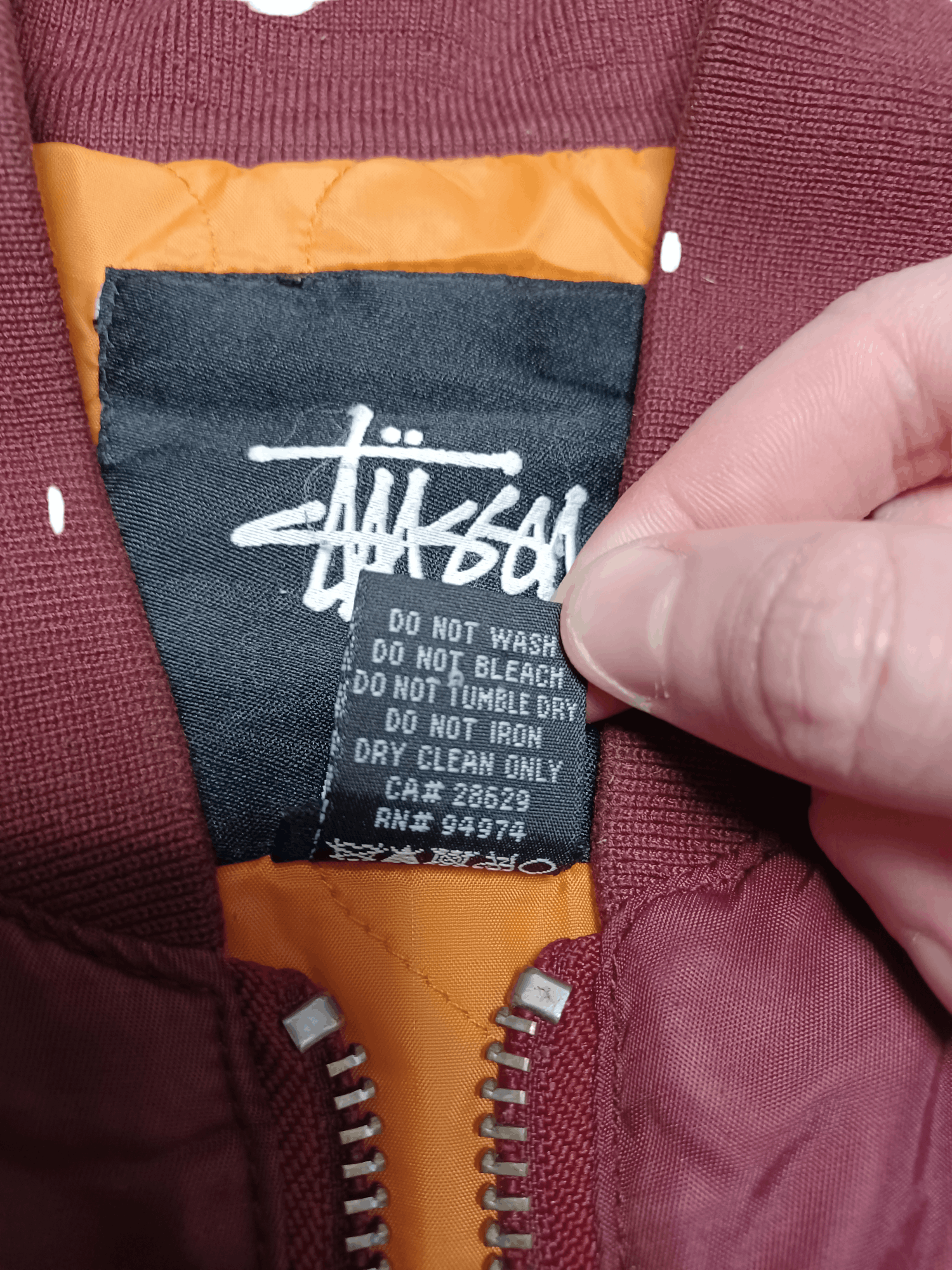 Stussy STUSSY DISTRESSED BOMBER BORDEAUX STREETWEAR SK8 Size US M / EU 48-50 / 2 - 8 Thumbnail