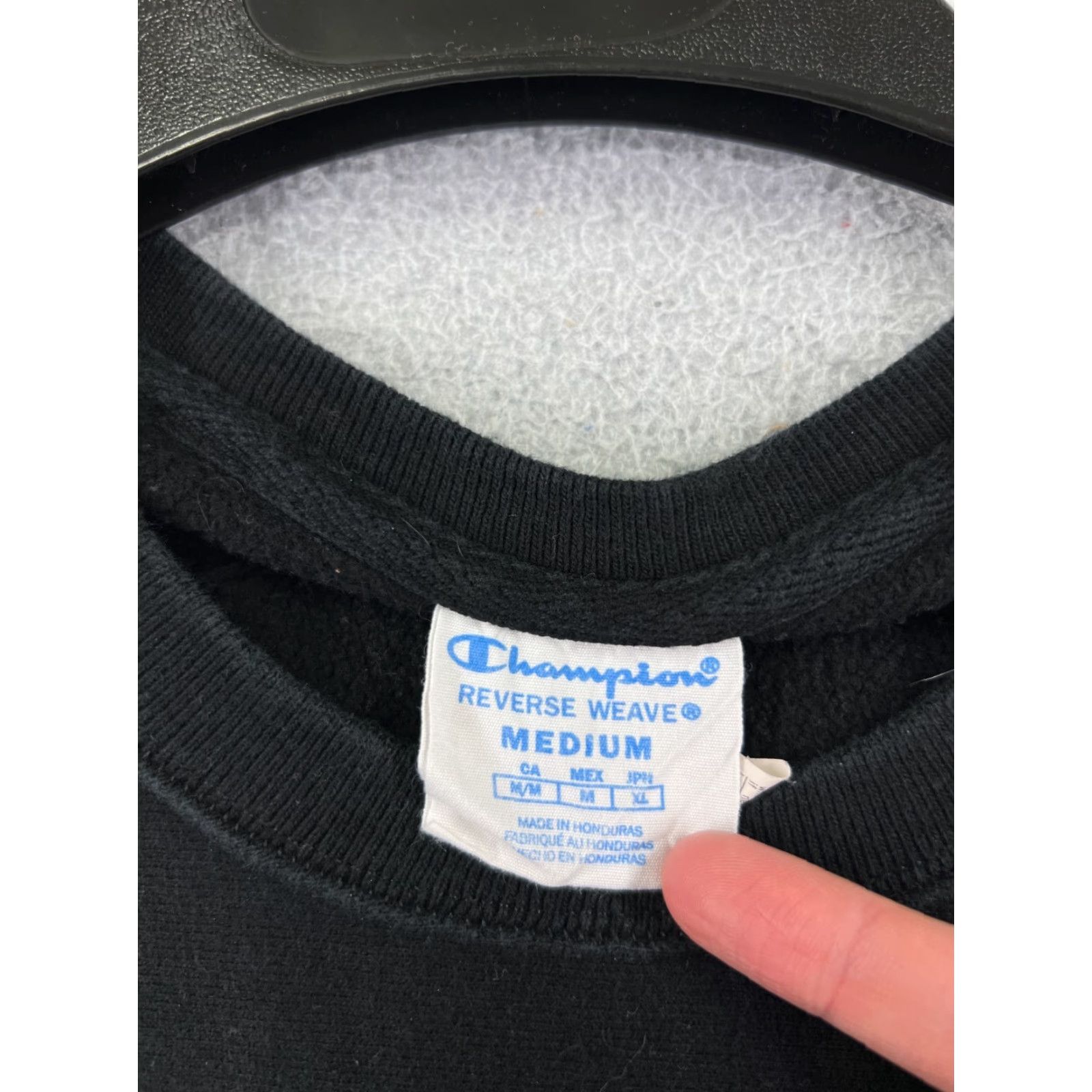 Champion Champion Adult Medium Black Spellout Crop Reverse Weave Crew Neck Sweater Mens Size US M / EU 48-50 / 2 - 5 Thumbnail