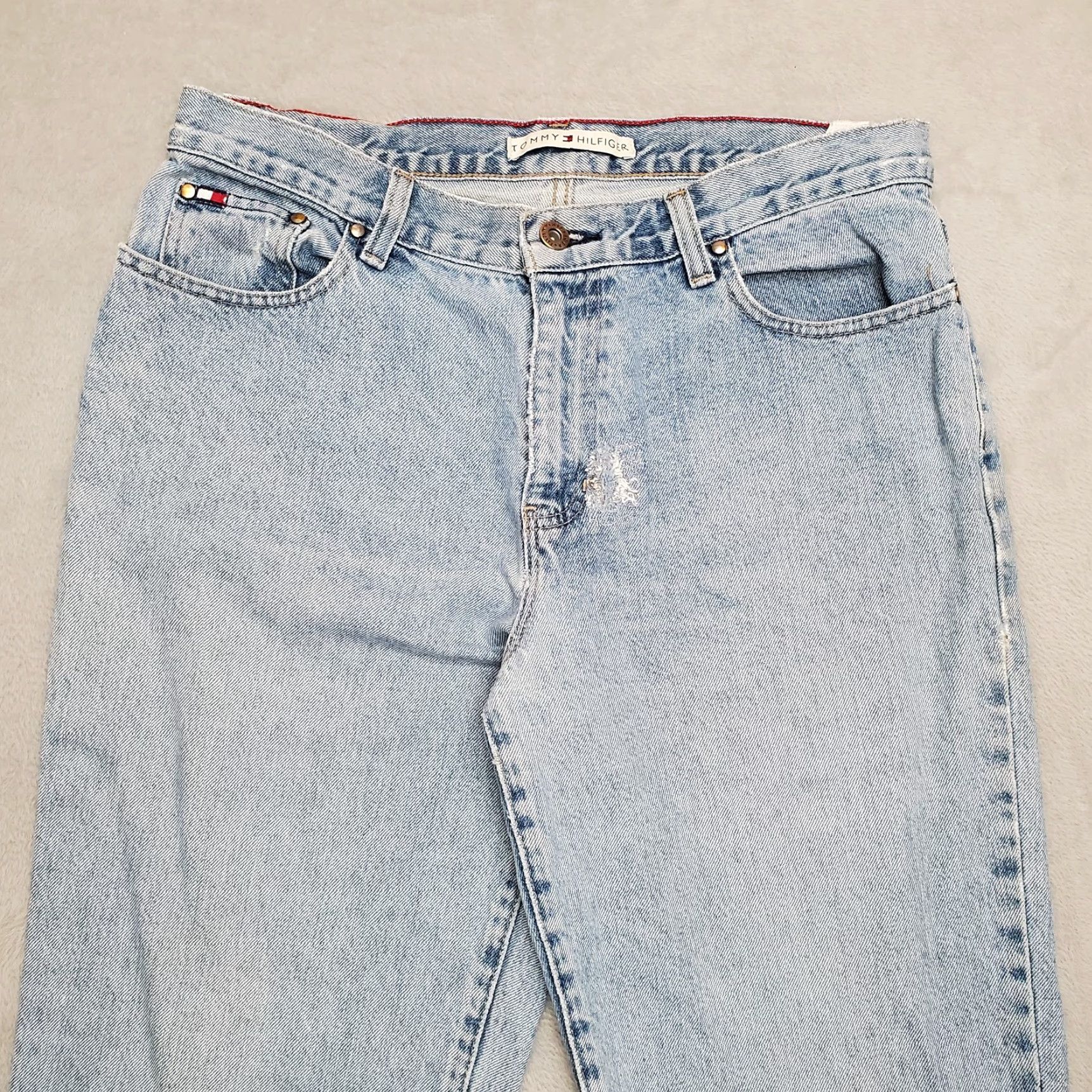 Tommy Hilfiger Tommy Hilfiger Jeans Mens 32X31 Blue Denim Straight Leg Faded Light Wash Pants Size US 32 / EU 48 - 3 Thumbnail