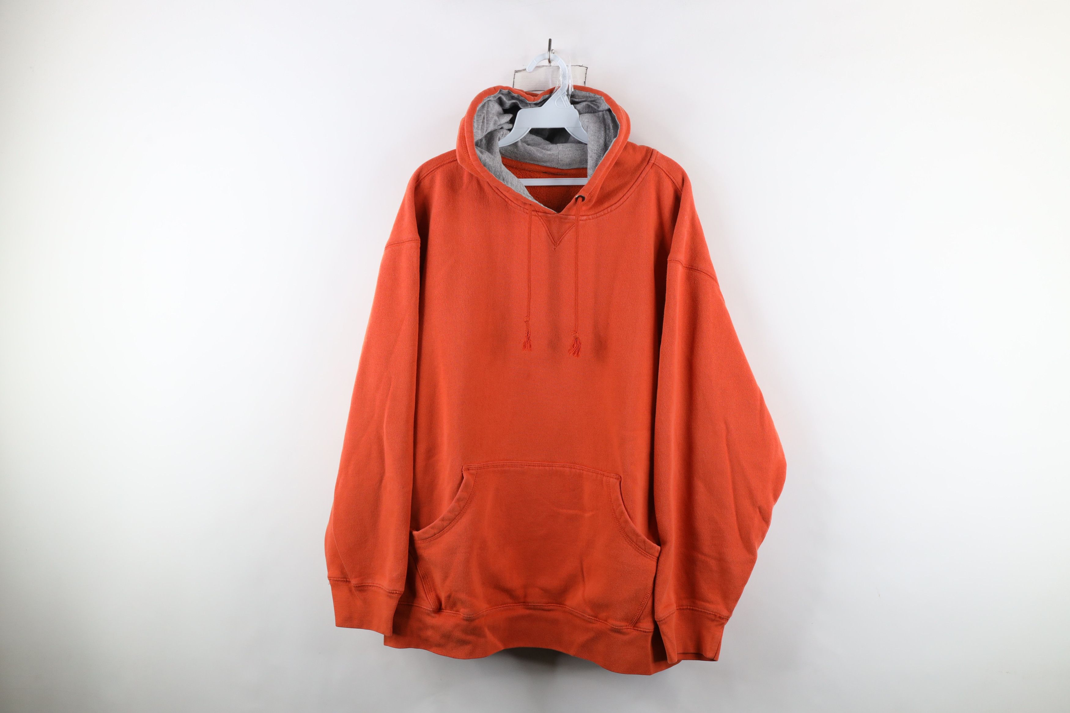 Vintage Vintage 90s Streetwear Heavyweight Hoodie Sweatshirt Orange Size US XL / EU 56 / 4 - 1 Thumbnail