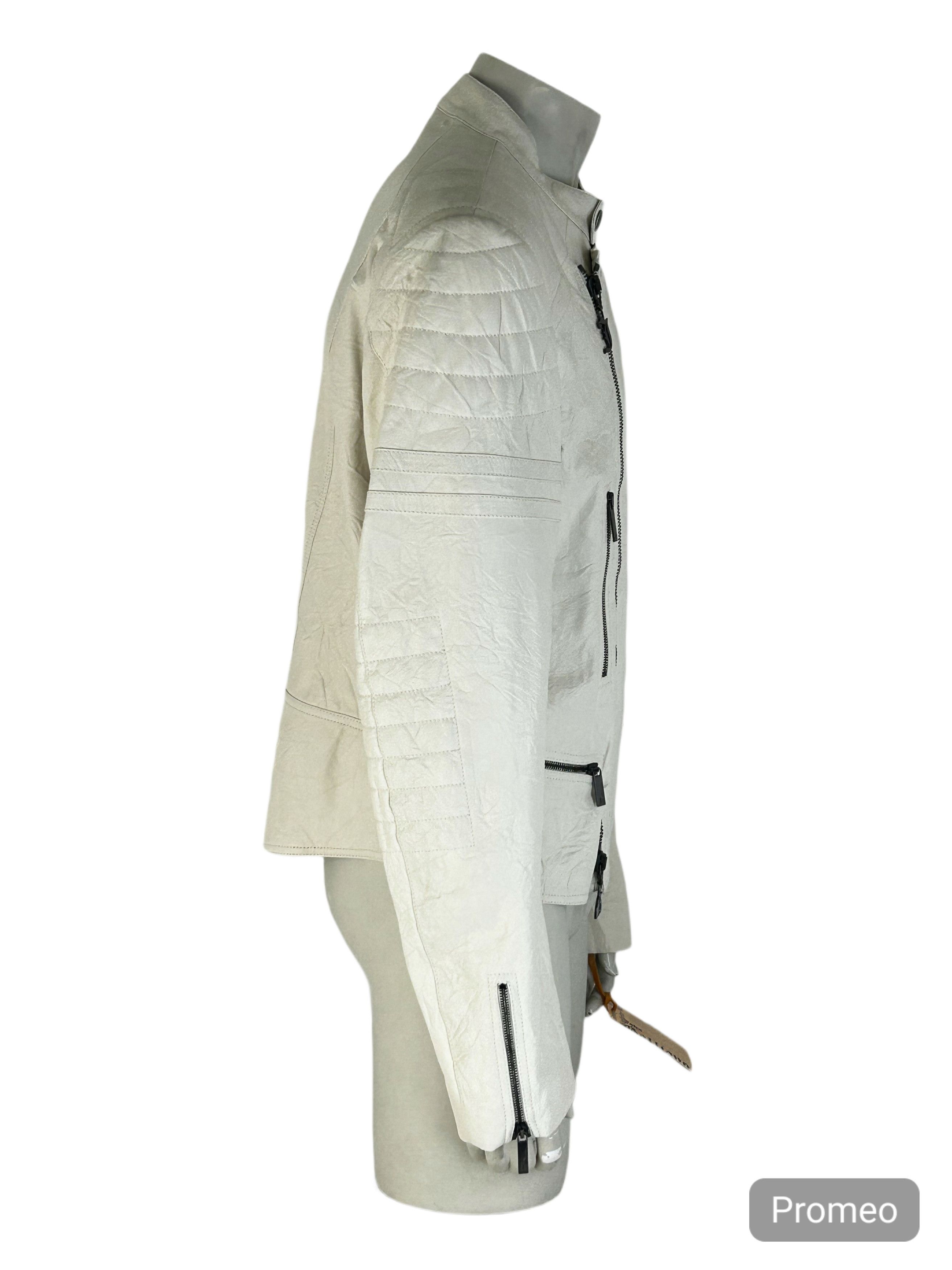 John Galliano John Galliano Lamb Skin Off White Classic Style Biker Jacket Size US XXL / EU 58 / 5 - 2 Thumbnail