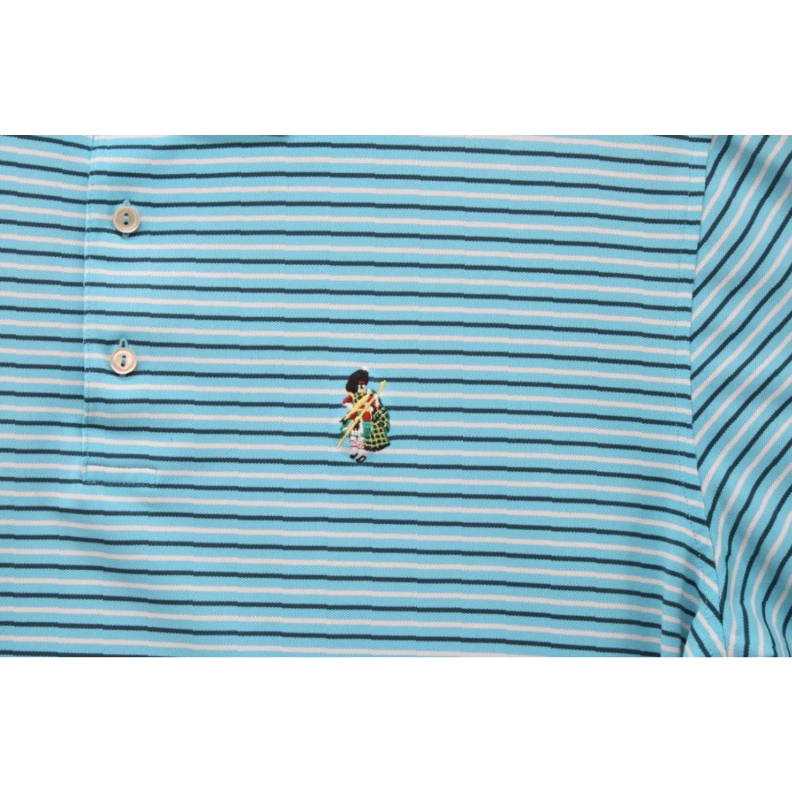 Peter Millar VINTAGE Peter Millar Summer Comfort Polo Men's Large Blue Stripe Golf Scottish Drum Major Size US L / EU 52-54 / 3 - 2 Thumbnail