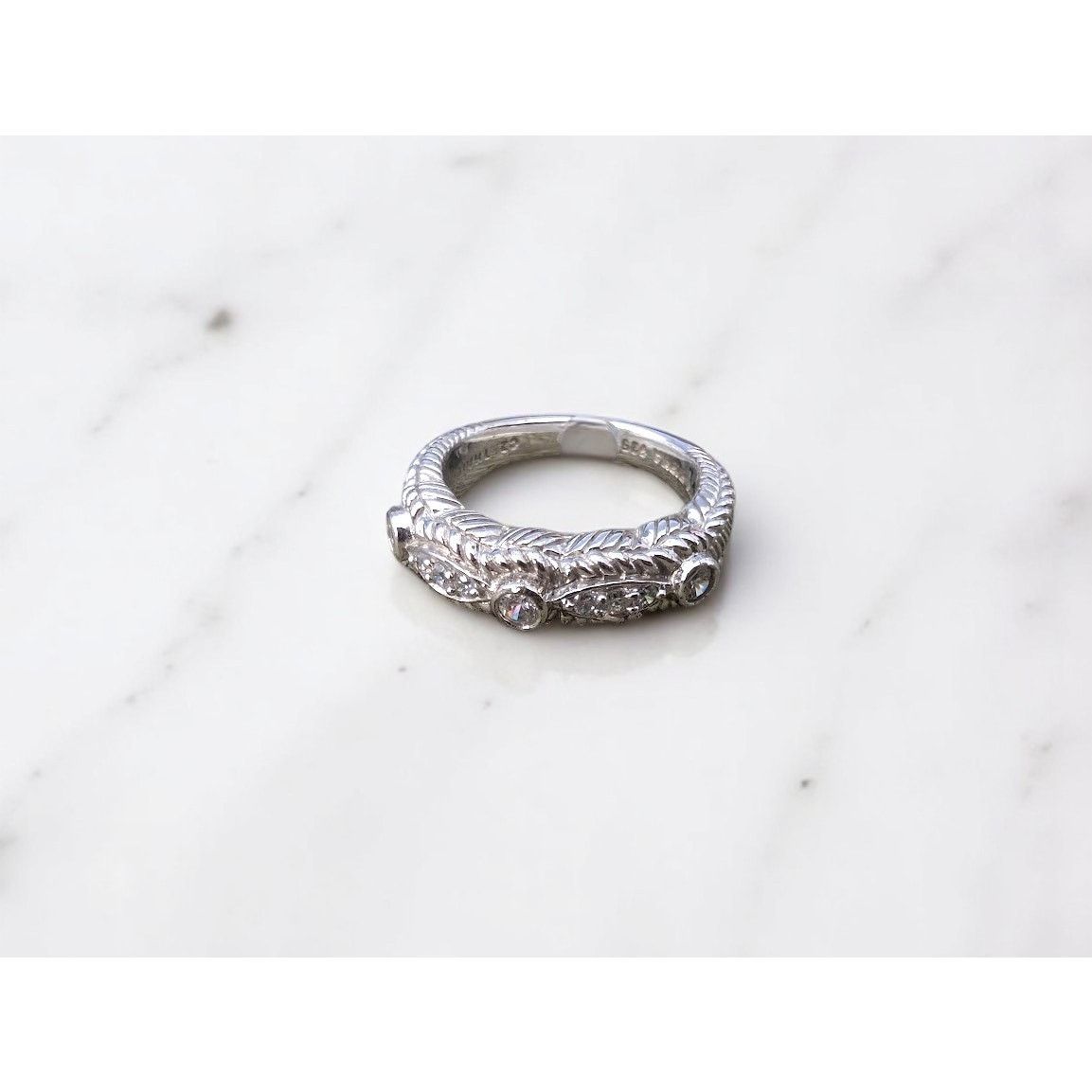 Other Judith Ripka Sterling Silver Rope CZ Eternity Ring EUC 5.5 Size ONE SIZE - 3 Thumbnail
