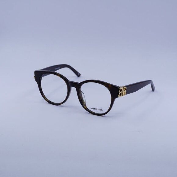 Balenciaga Balenciaga BB0173O 002 Eyeglasses Havana 51mm Round Frame Size ONE SIZE - 6 Thumbnail