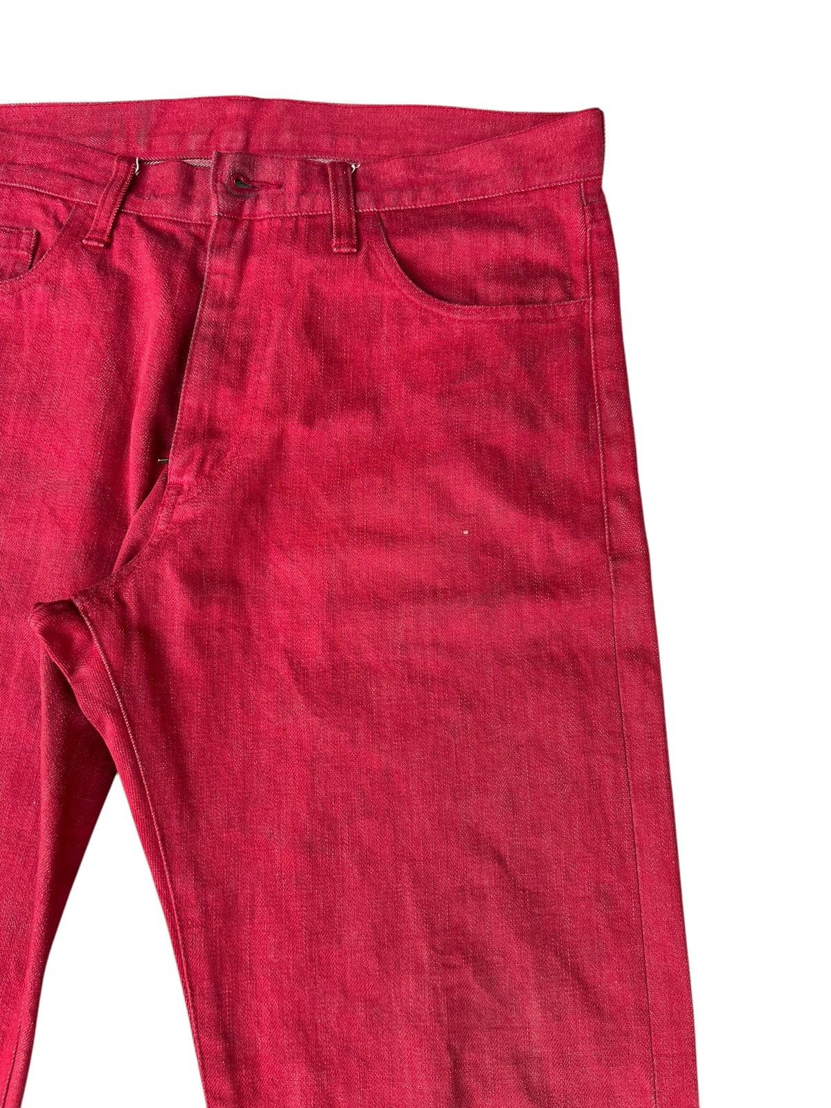 Comme des Garcons Homme Plus × Japanese Brand Dirty Mud Stains Denim Vintage CDGH Japan Red Jeans Size US 32 / EU 48 - 11 Thumbnail