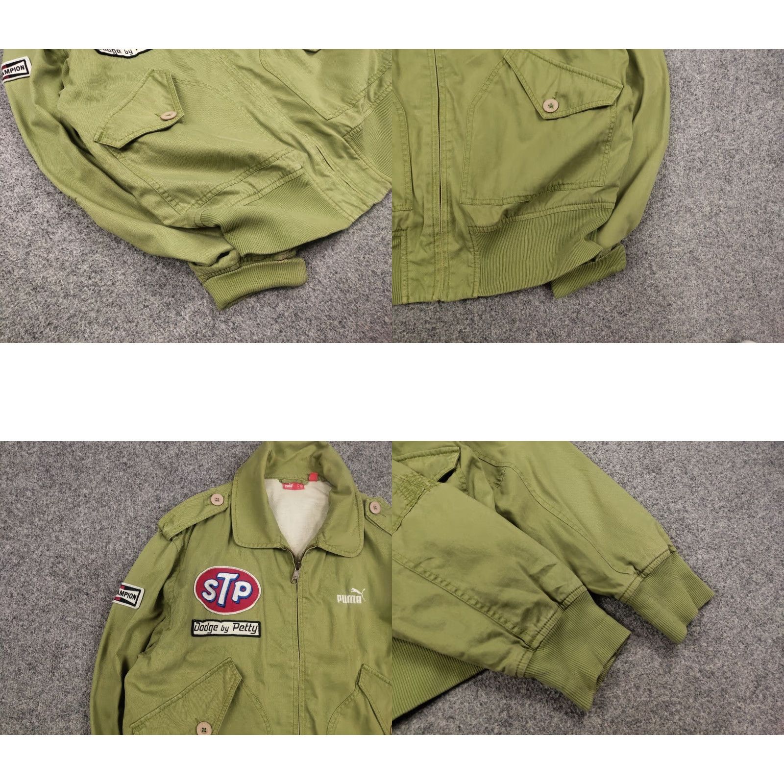 Puma Vintage Puma Richard Petty Jacket - Green STP Logo Dodge Nascar Canvas Full Zip, 90s Style, Unisex Adult M Size US M / EU 48-50 / 2 - 8 Thumbnail