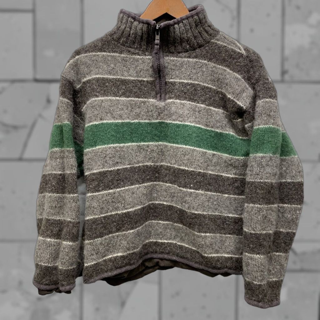 Vintage Laundromat Mens Size S Brown Striped Heavy Wool Jacket Half Zip-Up Overcoat Nepal Size US S / EU 44-46 / 1 - 1 Thumbnail