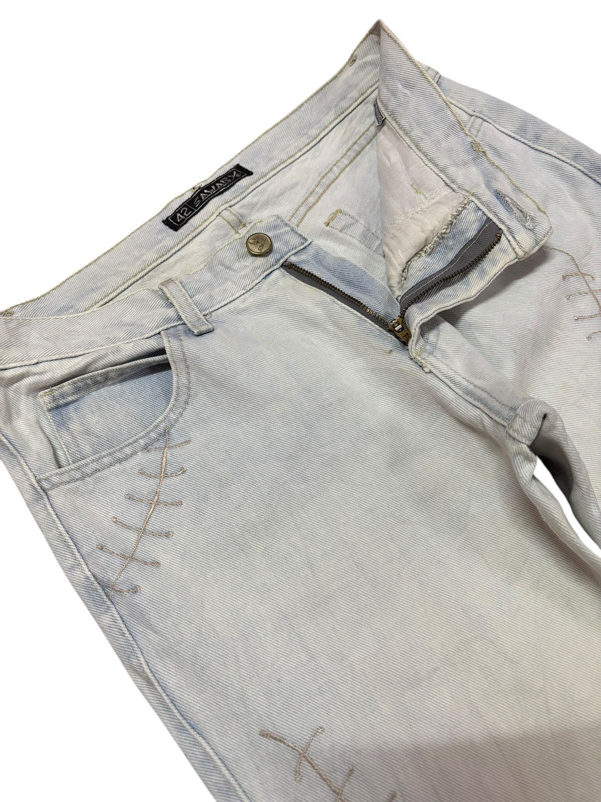 Japanese Brand × Samurai Jeans × Vintage 42 SAWARY Samurai Wound Hexagon Stitches Jeans Size US 30 / EU 46 - 3 Thumbnail