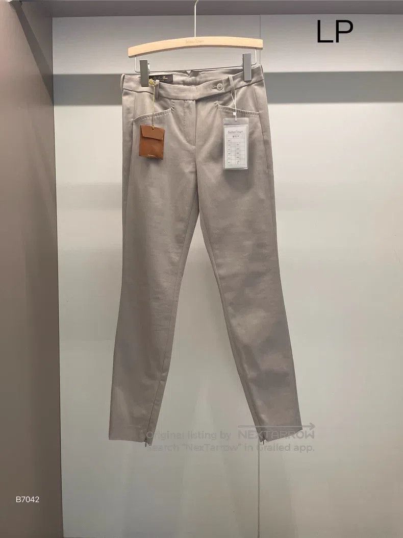 Loro Piana Loro Piana Beige Gray Cotton Long Pants Size 25" / US 0 / IT 36 - 1 Thumbnail