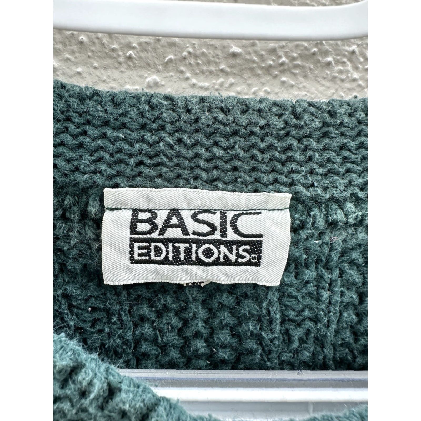 Basic Editions Basic Editions Womens Sweater Knit Long Sleeve Green Vintage Size Large Pullover Knit 80s 90s Classic Clothing Size L / US 10 / IT 46 - 4 Thumbnail