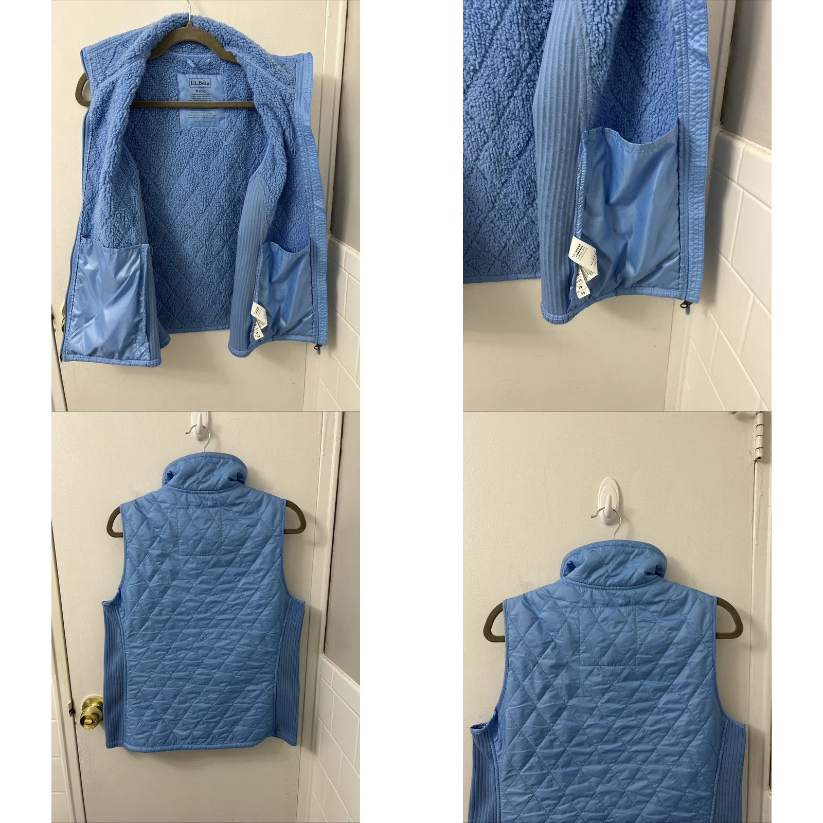 Vintage VINTAGE LL Bean Quilted Vest Womens M Blue Full Zip Fleece Lined YKK Jacket 291762 Size M / US 6-8 / IT 42-44 - 8 Thumbnail