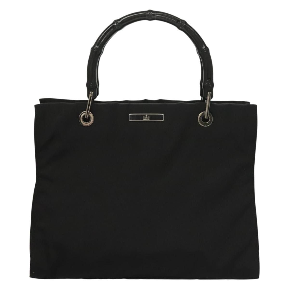 Gucci GUCCI Bamboo Hand Bag Nylon Black Silver 002 002 Size ONE SIZE - 2 Thumbnail