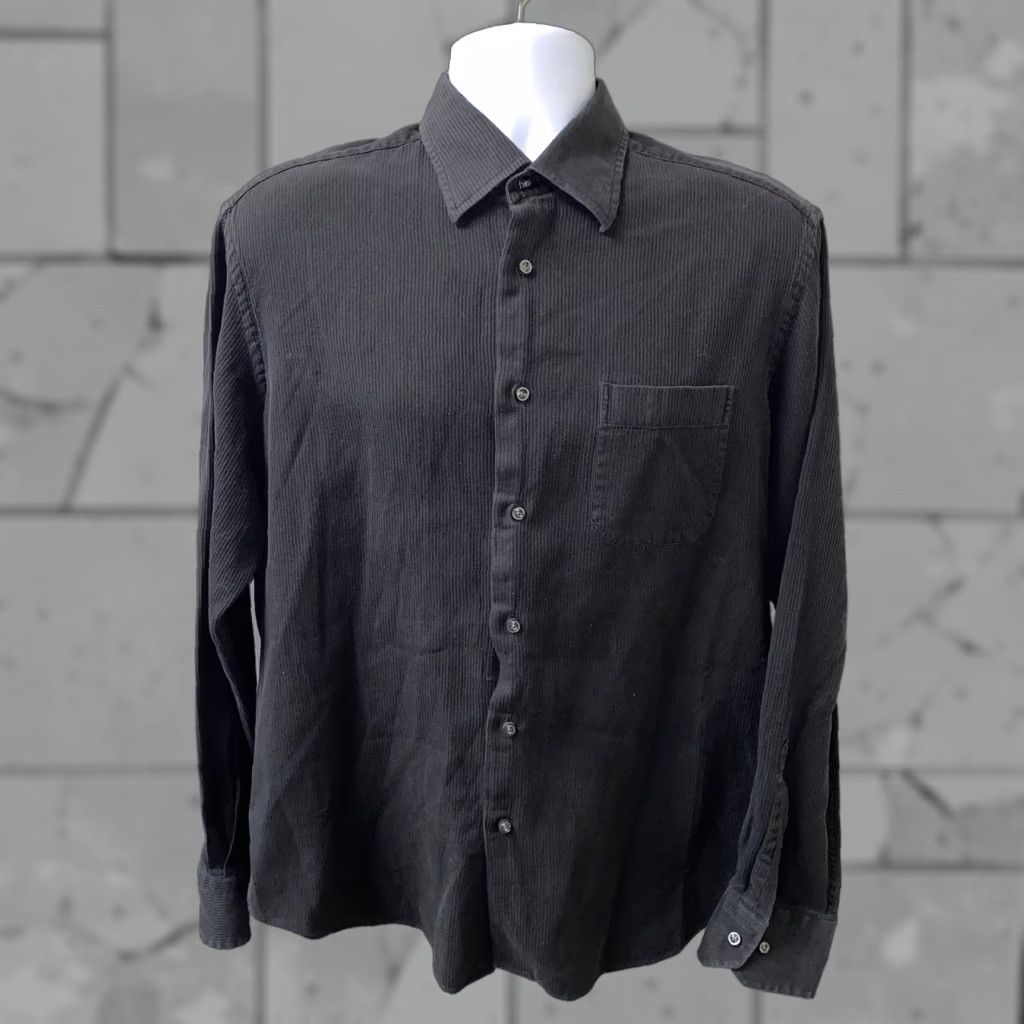 Hugo Boss Boss Hugo Boss Mens Black Long Sleeve Button Front Shirt Size 16 Size 42R - 1 Thumbnail