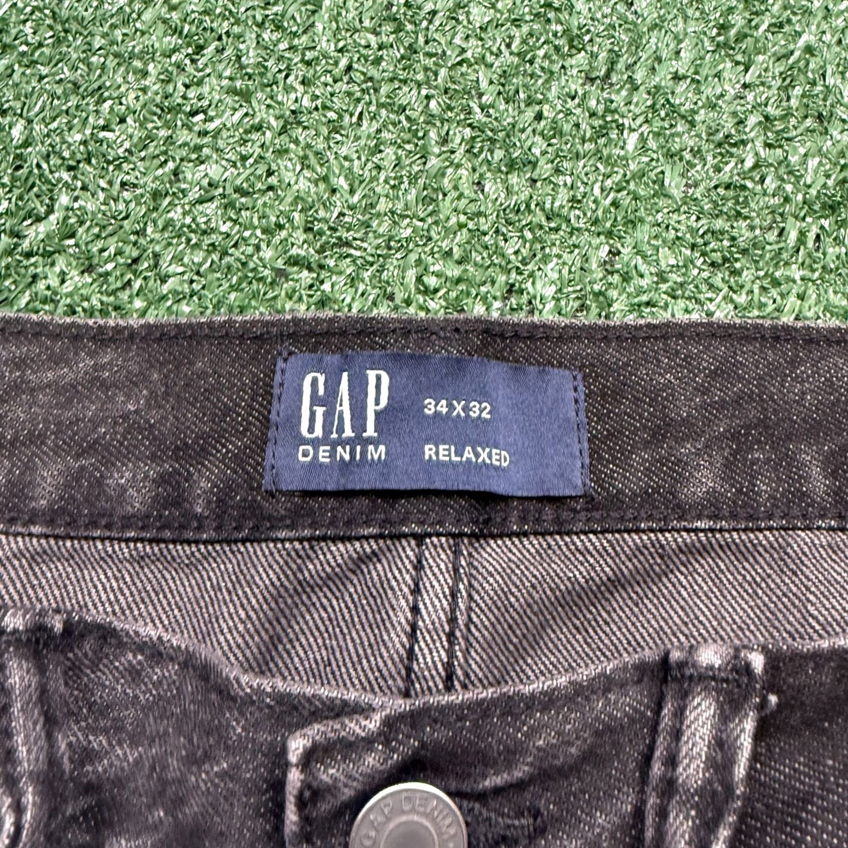 Gap Gap Jeans Men's Size 34 x 32 Black Relaxed Fit Step Hem 5-Pocket Denim Straight Navy? Size US 34 / EU 50 - 4 Thumbnail