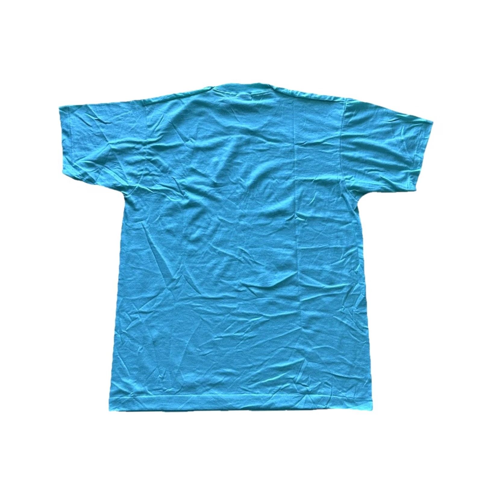 Vintage VINTAGE Screen Stars T-Shirt Turquoise L Men Short Sleeve 1980s 1990s Single Stitch NWOT Cotton Blend Made in USA Size US L / EU 52-54 / 3 - 7 Thumbnail