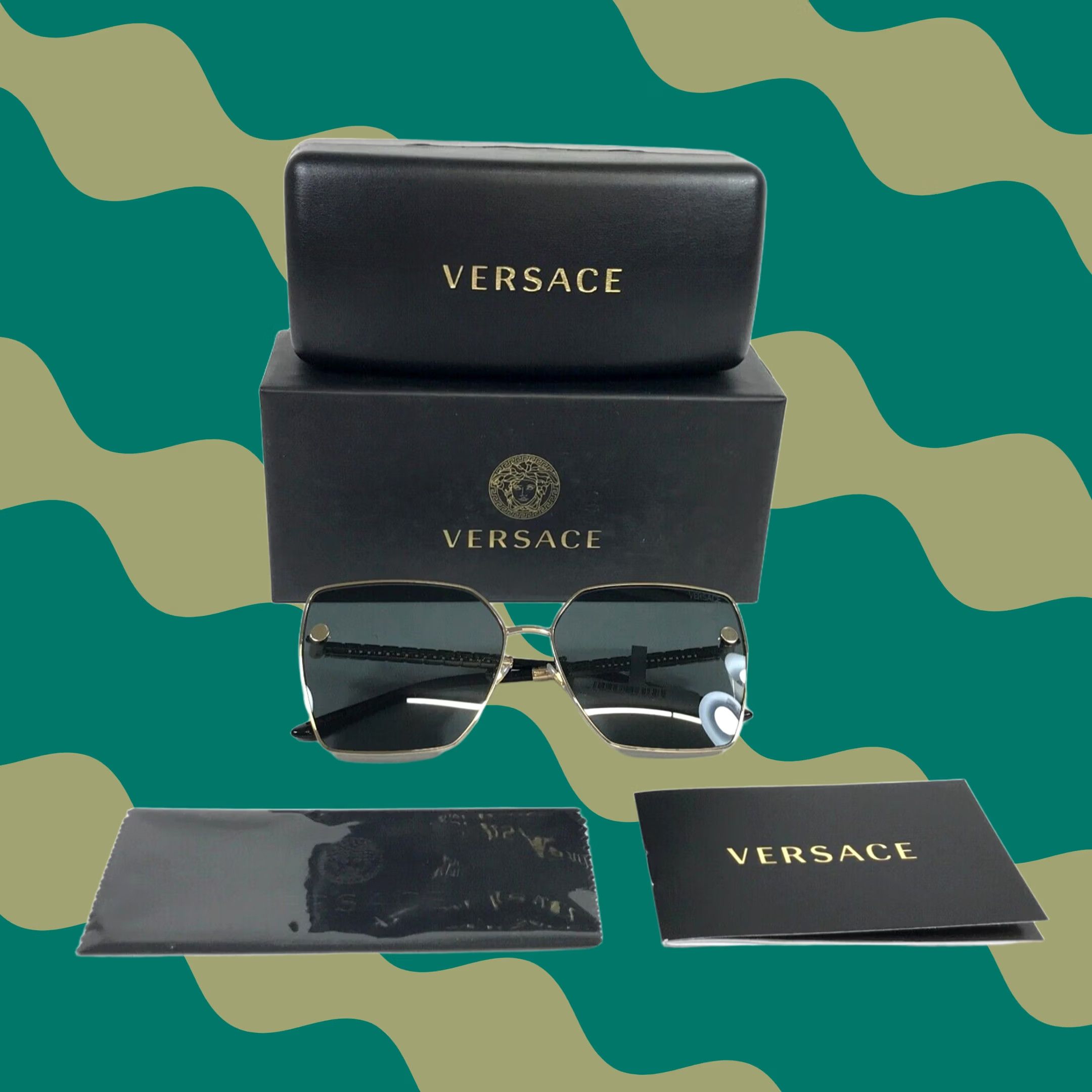 Versace Versace Sunglasses MOD.2270-D 1252/87 Gold Cat Eye Frames