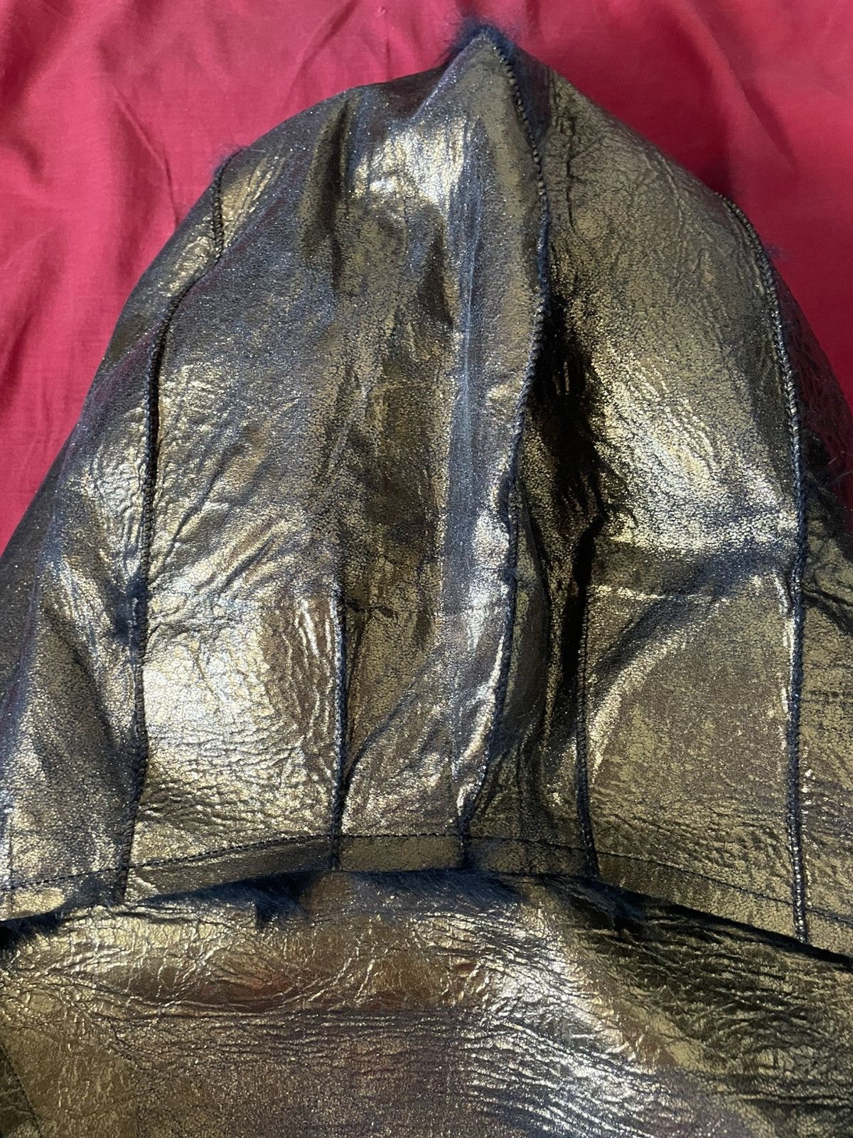 Le Grande Bleu (L.G.B.) Le Grand Bleu 1/1 Cropped Rabbit Fur Gold Leather Jacket Size M / US 6-8 / IT 42-44 - 12 Thumbnail