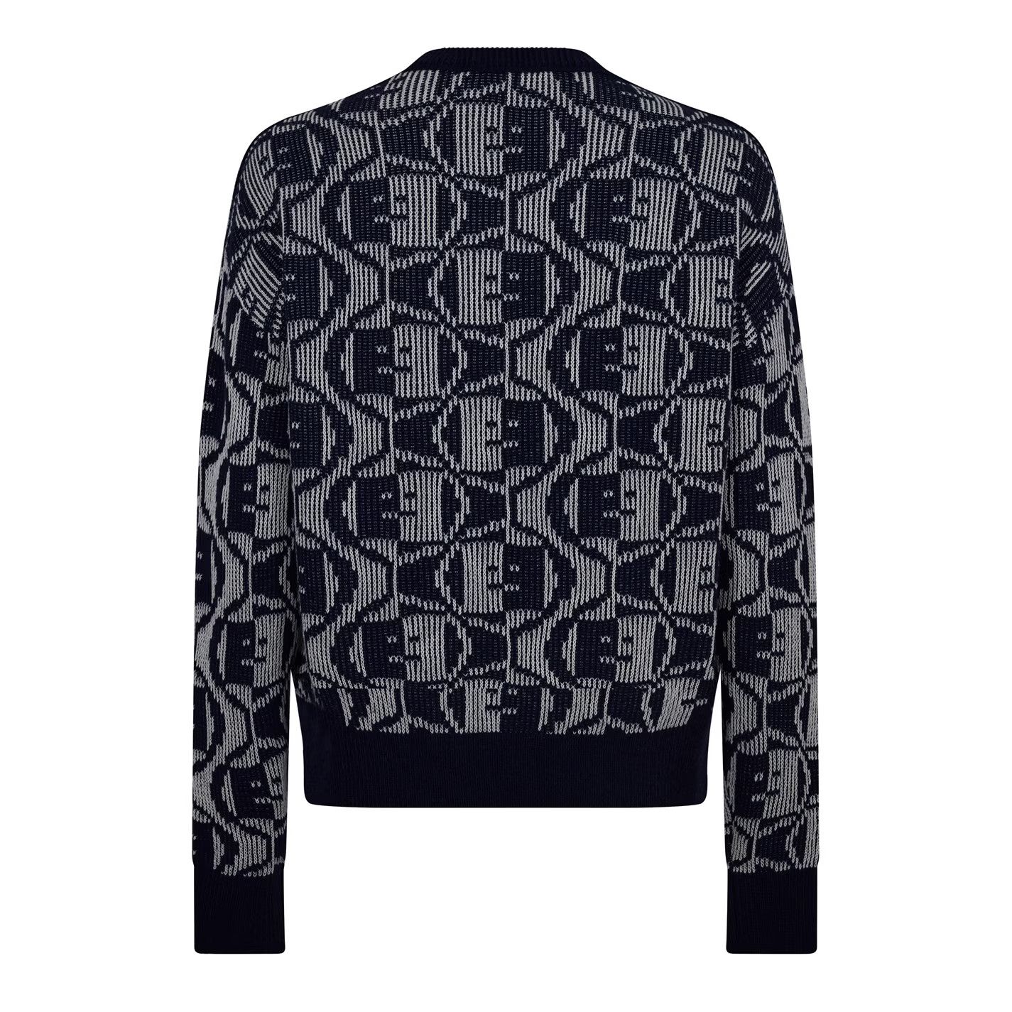 Acne Studios o1g2r1mq0825 Jacquard Crew Neck Jumper in Blue/Grey Size US L / EU 52-54 / 3 - 5 Thumbnail