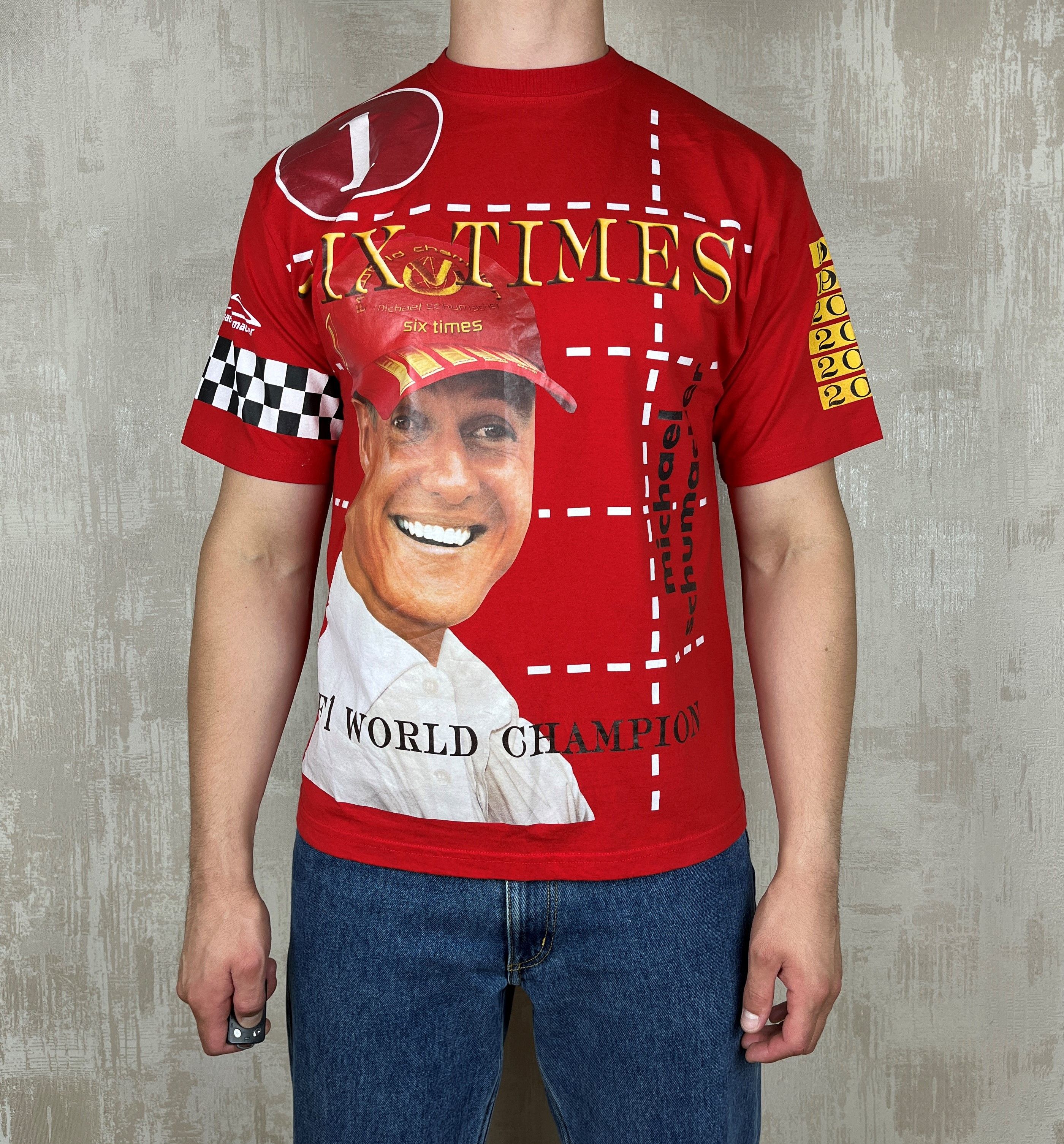 Formula 1 Michael Schumacher Six Times F1 World Champion 1994-2003 Tee Size US L / EU 52-54 / 3 - 1 Thumbnail