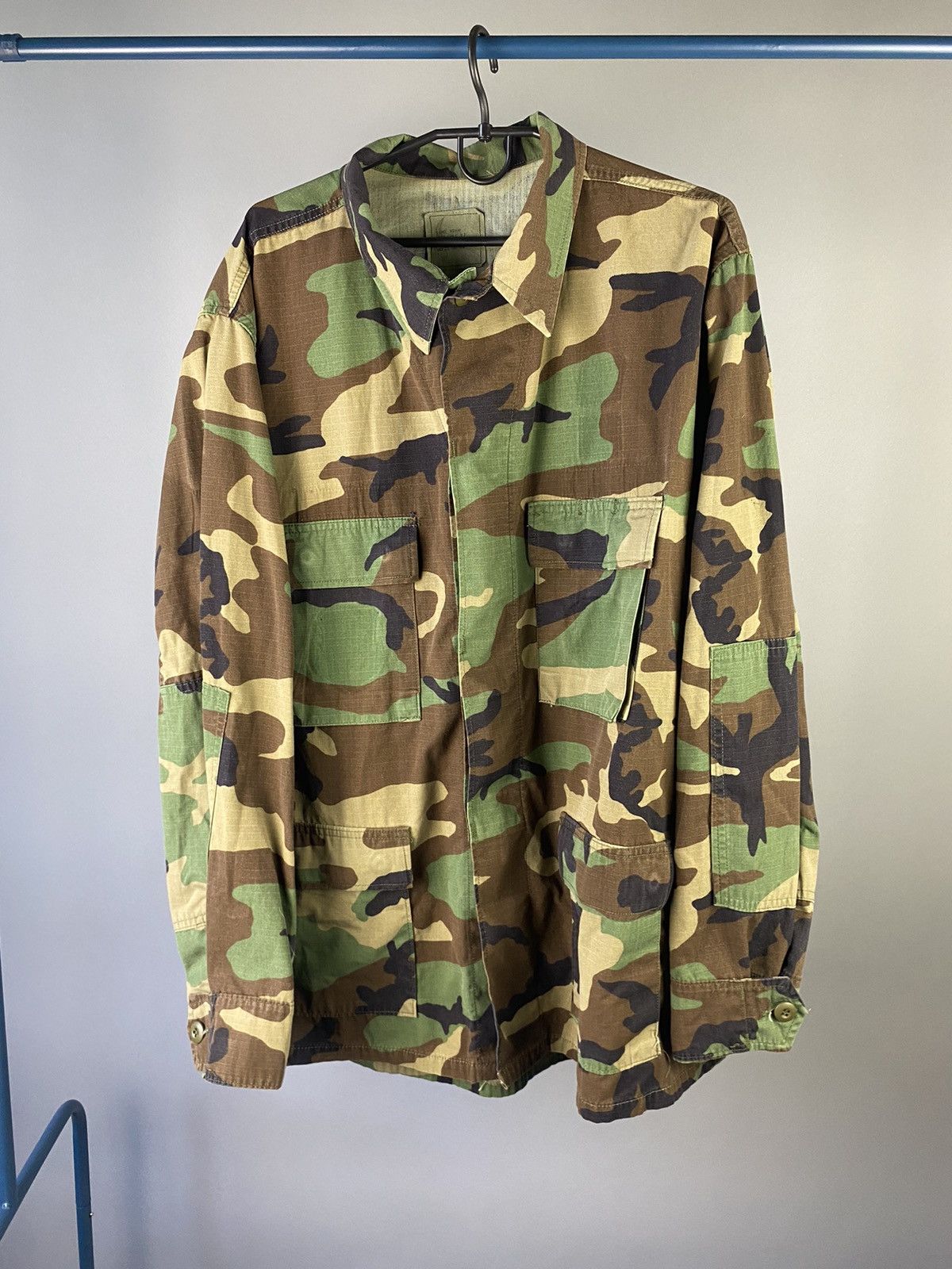 Vintage Vintage Camo Military Field Jacket - Woodland Camouflage Size US L / EU 52-54 / 3 - 1 Thumbnail