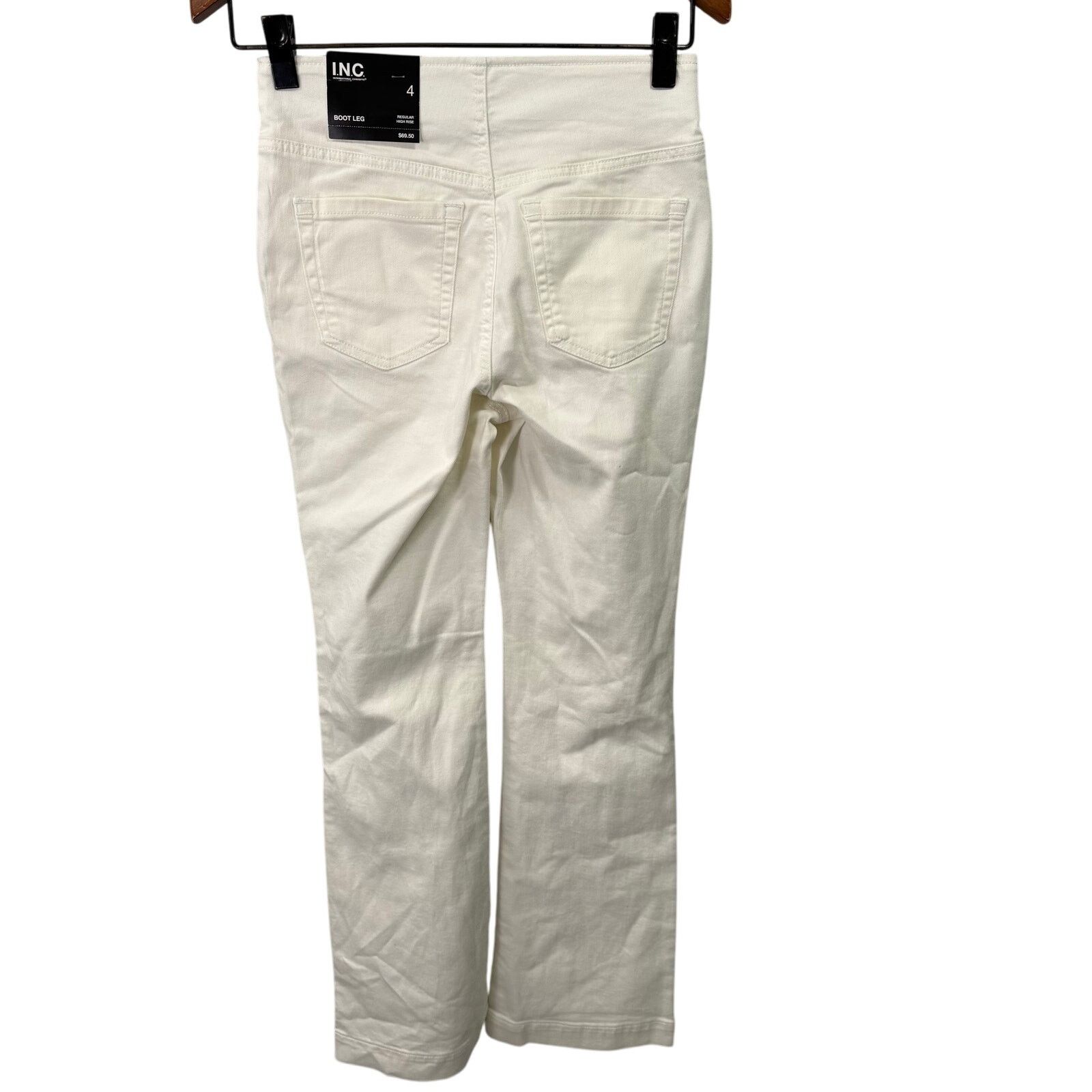 Macys INC International Concepts Jeans Boot sz 4 White NEW # G647 Size 27" / US 4 / IT 40 - 2 Thumbnail