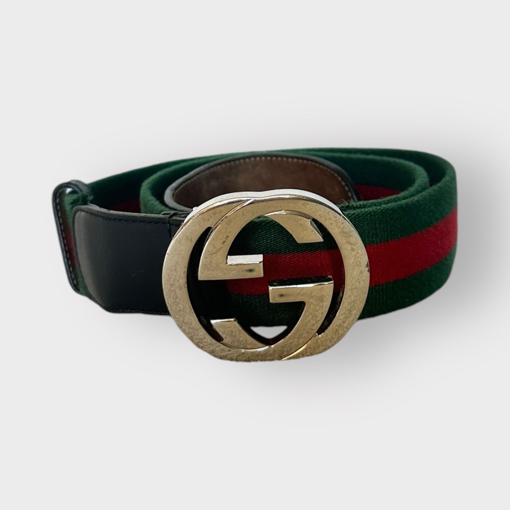 Gucci Gucci Belt Web Green and Red Interlocking G Classic Size 36 - 1 Thumbnail