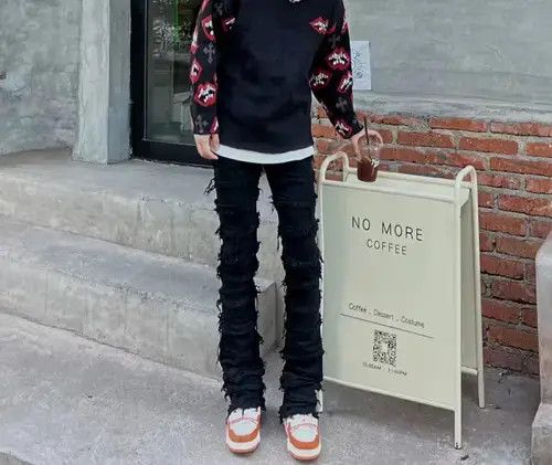 Designer × Japanese Brand × Vintage grunge damaged ripped flared jeans Size US 30 / EU 46 - 1 Thumbnail