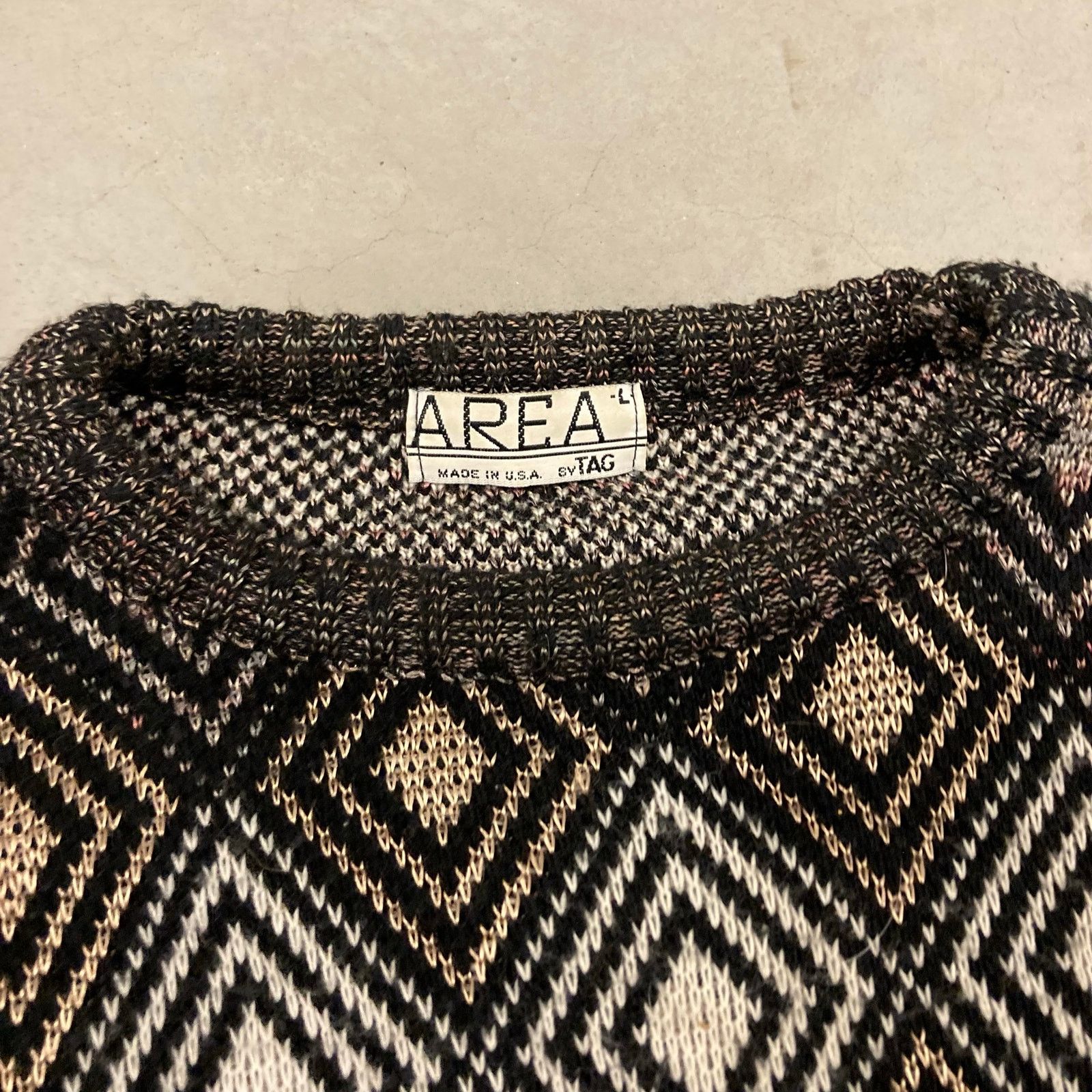 Vintage 90s patterned grandpa sweater Size US L / EU 52-54 / 3 - 3 Thumbnail