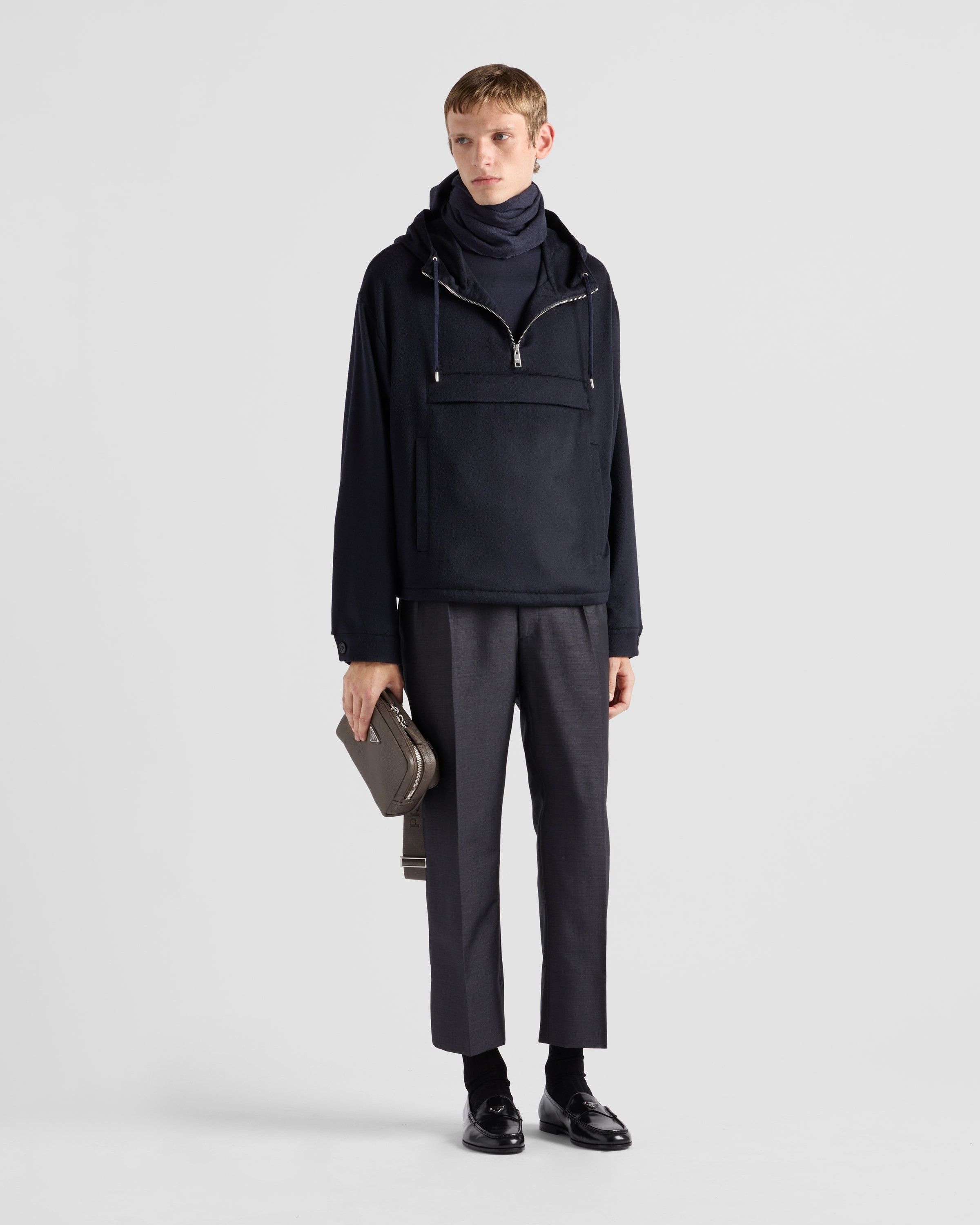 Prada o1bcso1str1025 Cashmere Anorak Jacket in Navy Size US XXL / EU 58 / 5 - 2 Thumbnail
