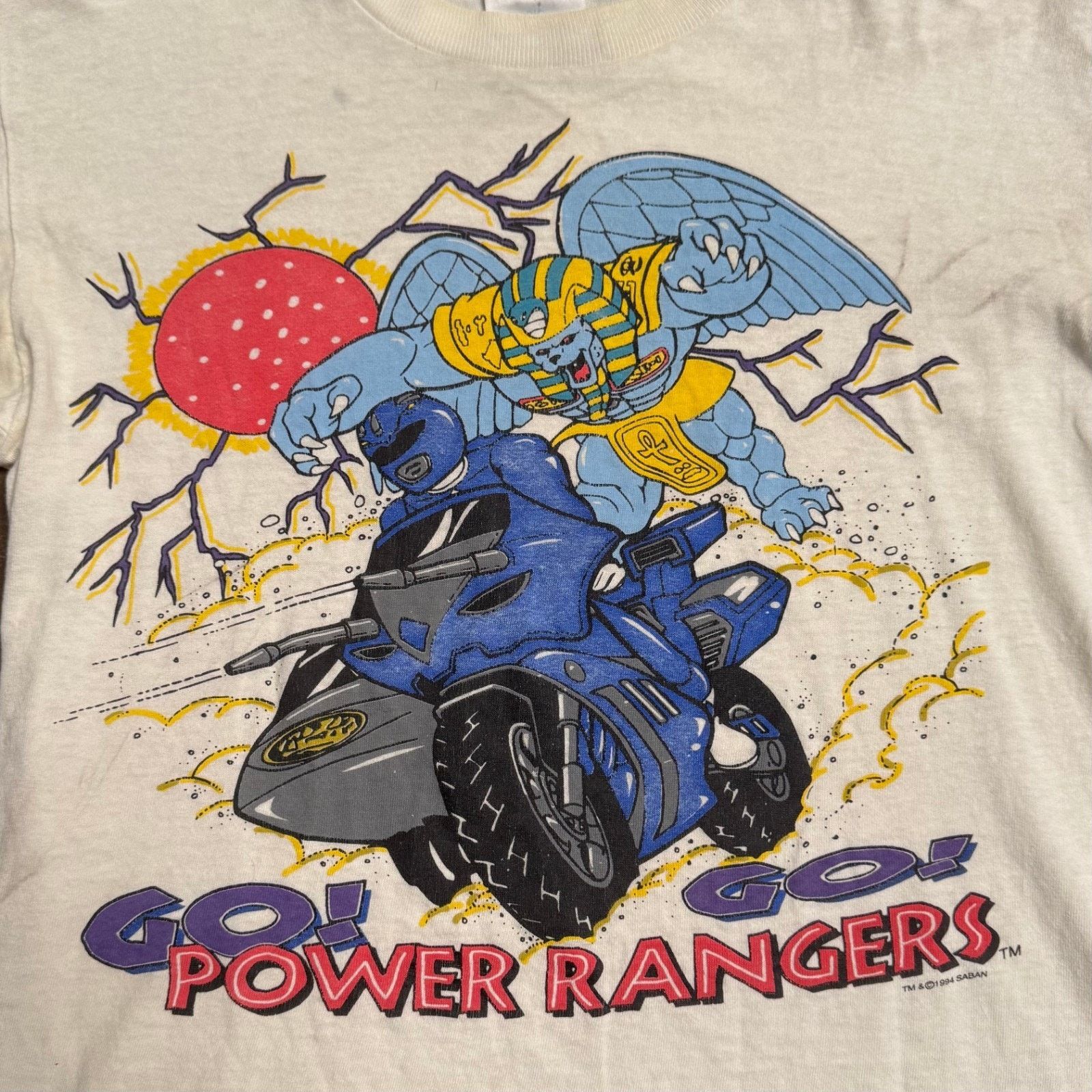 Vintage 1994 Saban Go! Power Rangers T Shirt Logotel - Sz Small Size US S / EU 44-46 / 1 - 6 Thumbnail