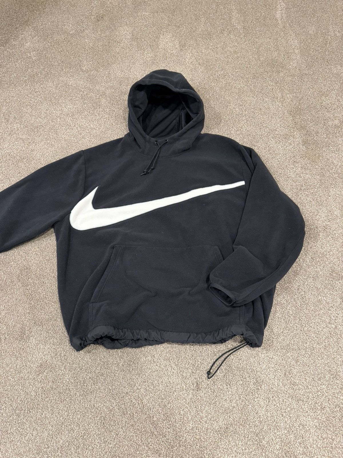 Vintage NIKE BIG LOGO TEDDY FLEECE HOODIE Size US XL / EU 56 / 4 - 4 Thumbnail