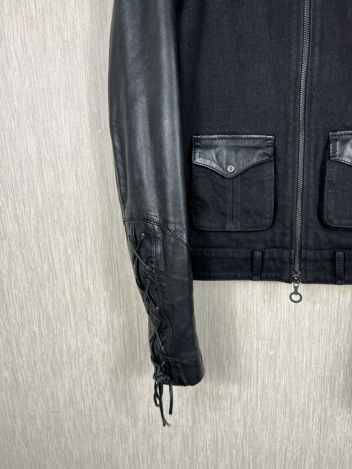 Diesel Black Gold Archive Diesel black gold denim leather jacket ties sleeves Size S / US 4 / IT 40 - 6 Thumbnail
