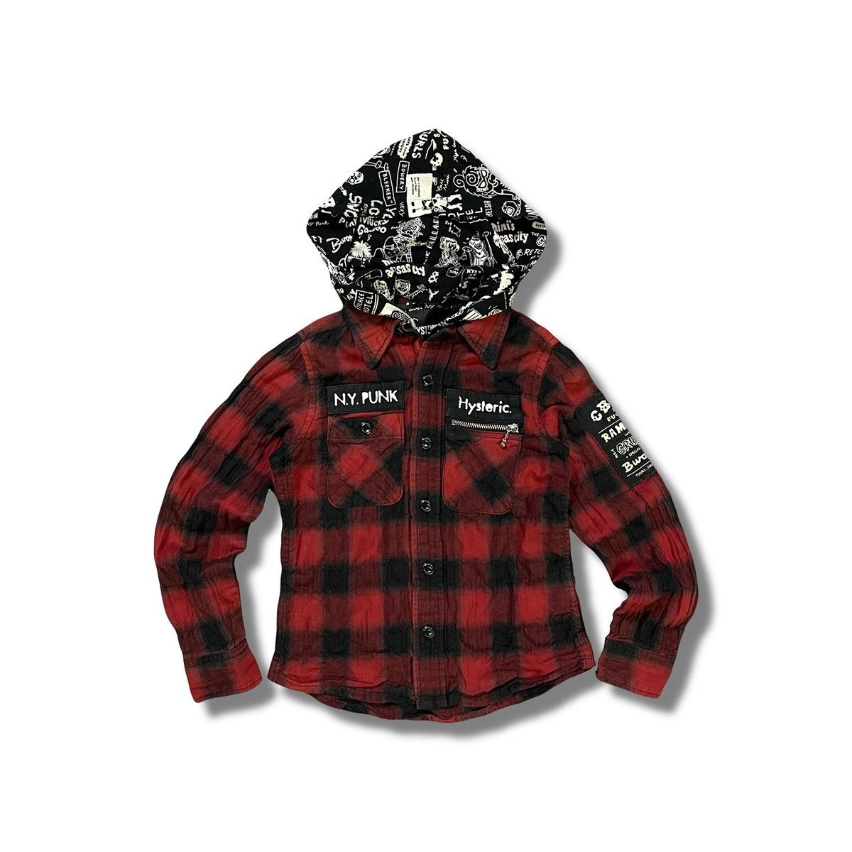 Hysteric Glamour Hysteric Glamour NY Punk Hooded Flannel Size US XXS / EU 40 - 1 Thumbnail