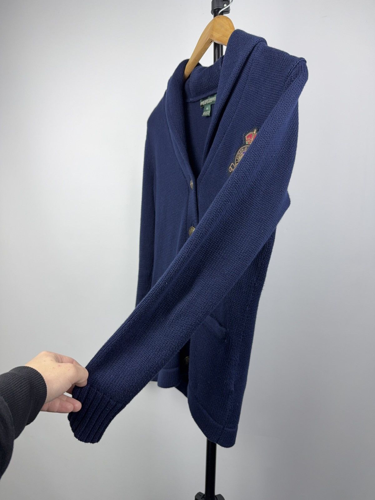 Polo Ralph Lauren 00s Ralph Lauren Jeans Co Crest Shawl Collar Knit Cardigan Size XS / US 0-2 / IT 36-38 - 8 Thumbnail