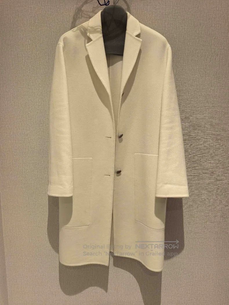 Hermes Hermes 24 Autumn/Winter Cashmere Coat, Medium Length, Whit Size XS / US 0-2 / IT 36-38 - 1 Thumbnail