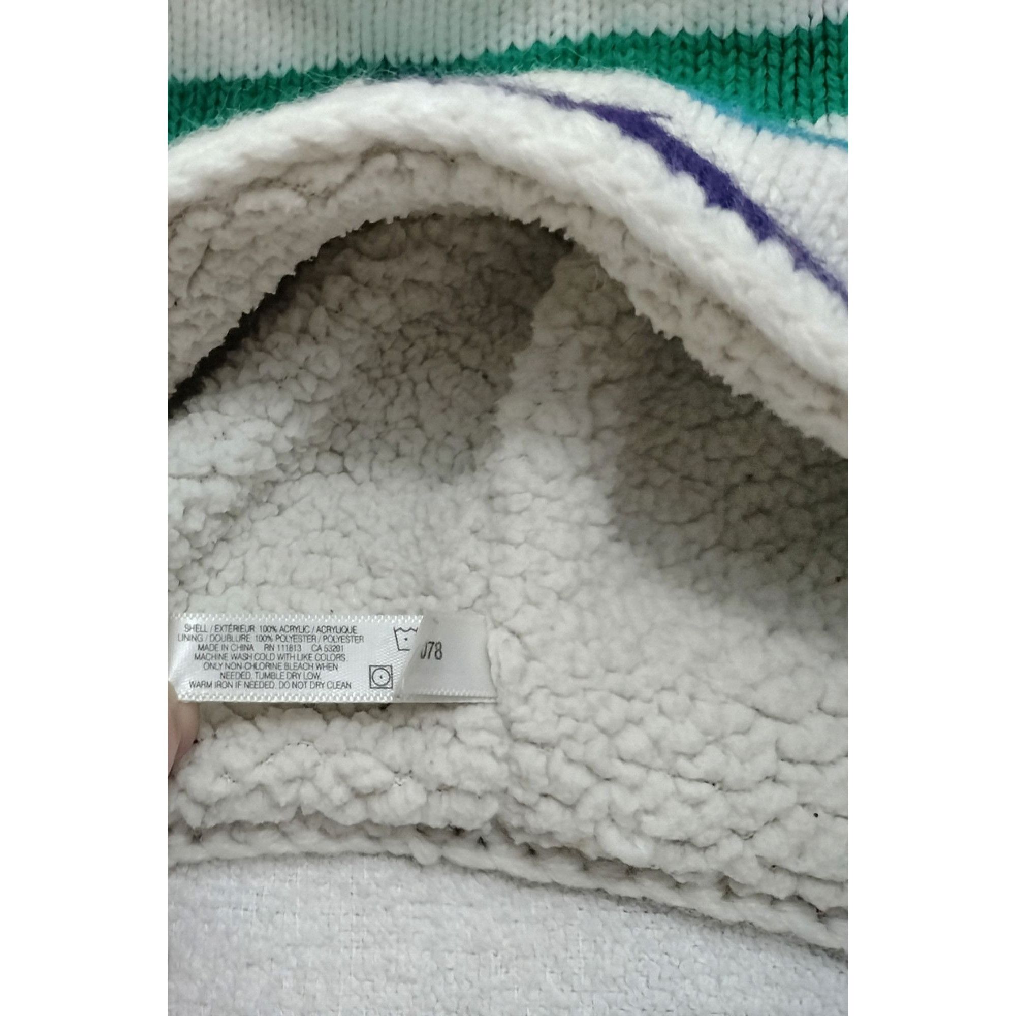 Aeropostale Aeropostale Rainbow Striped Ear Flap Pom Pom Knit Hat Sherpa Size ONE SIZE - 9 Thumbnail