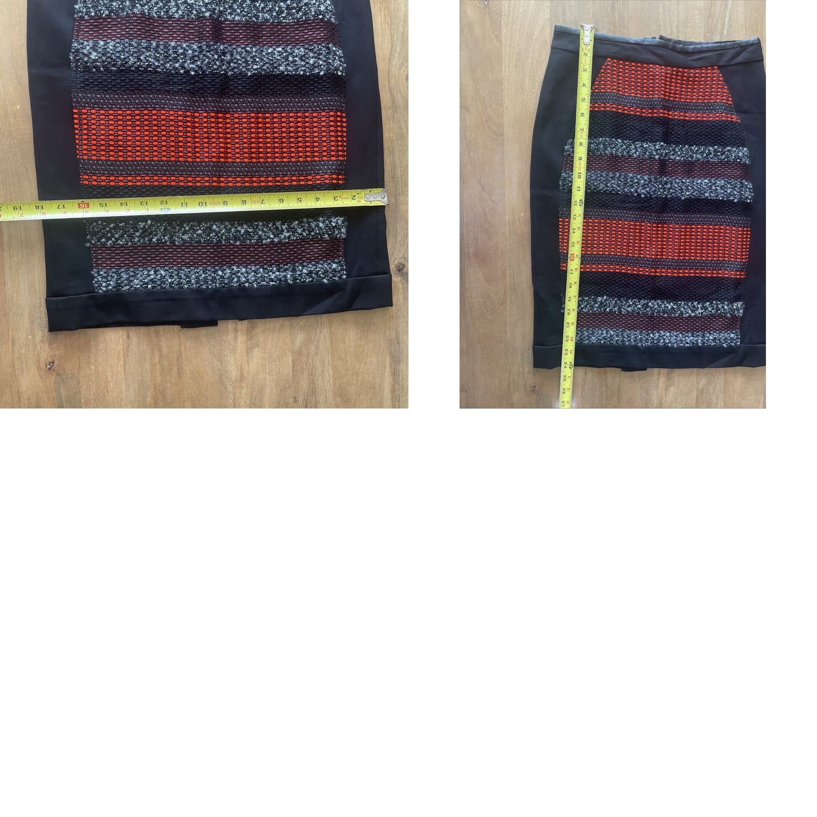 Vintage Yoana Baraschi Skirt Women's Size 6 Black Pencil Textured Knit Zipper City Office Desk Business Casual Party Knee Length Zip Denim? Size 28" / US 6 / IT 42 - 8 Thumbnail