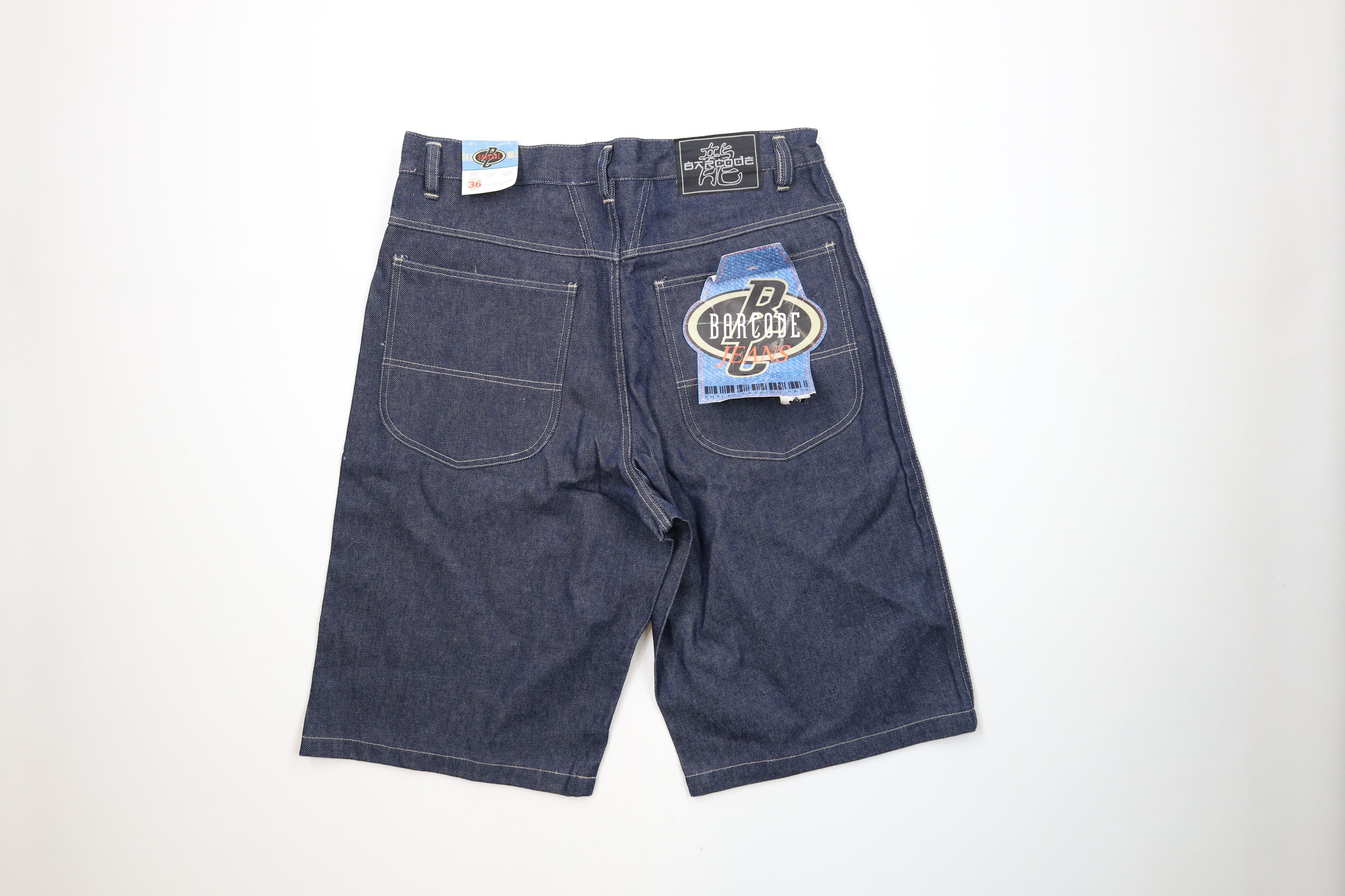 Vintage Deadstock Vintage 90s Y2K Streetwear Denim Cargo Shorts Blue Size US 36 / EU 52 - 9 Thumbnail
