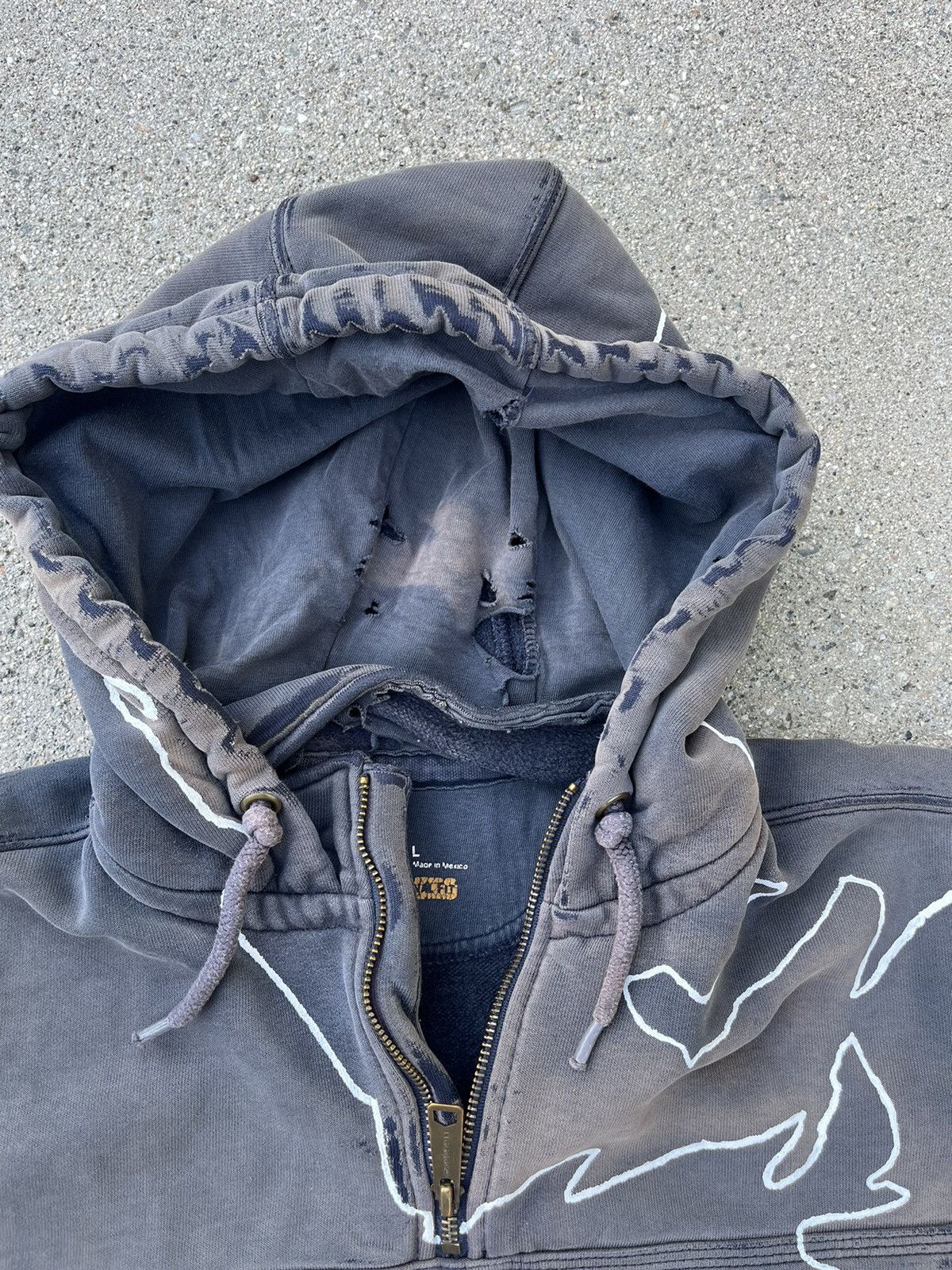 Carhartt Custom Carhartt Hoodie Sun Fade Thrashed Distressed 1/4 Zip Size US L / EU 52-54 / 3 - 5 Thumbnail