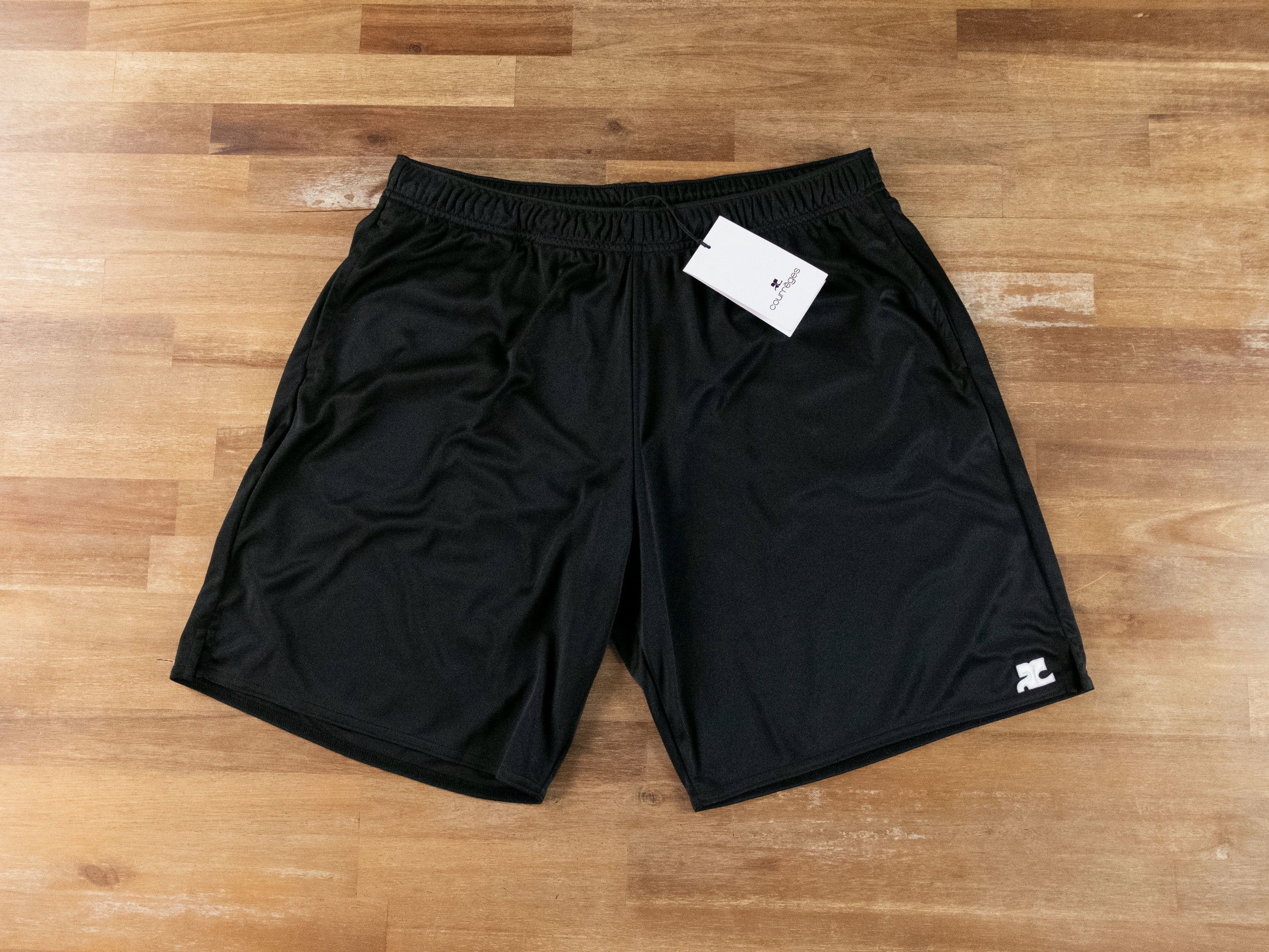 Courreges COURREGES black lycra nylon football soccer shorts XL Size US 36 / EU 52 - 1 Thumbnail