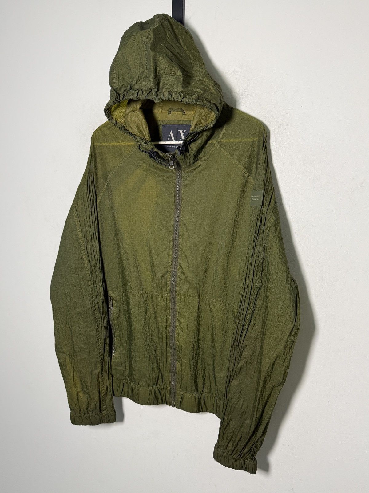 Giorgio Armani Armani lightweight crinkle nylon jacket in deep olive tone Size US L / EU 52-54 / 3 - 2 Thumbnail