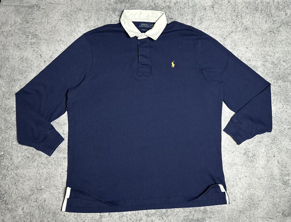 Polo Ralph Lauren Polo Ralph Lauren Rugby Longsleeve Blue Shirt Size US XXL / EU 58 / 5 - 9 Thumbnail
