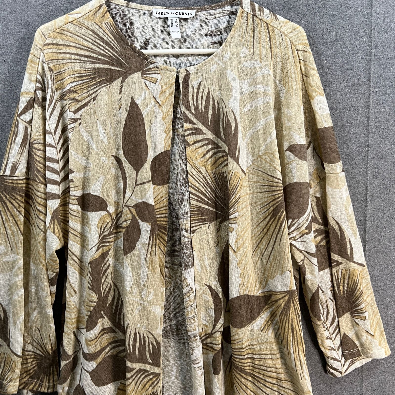Other Girl With Curves Knit Palm Cardigan Neutral Palm, Large Size L / US 10 / IT 46 - 4 Thumbnail