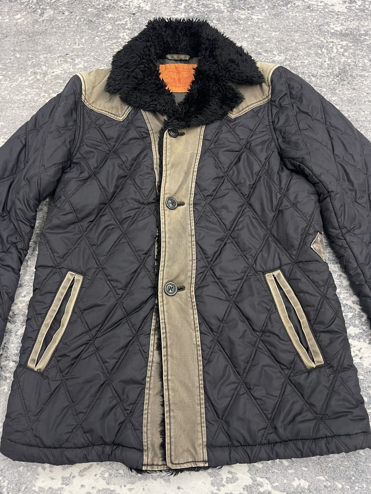 Levi's Levis Quilted Jacket Distressed Size US M / EU 48-50 / 2 - 2 Thumbnail