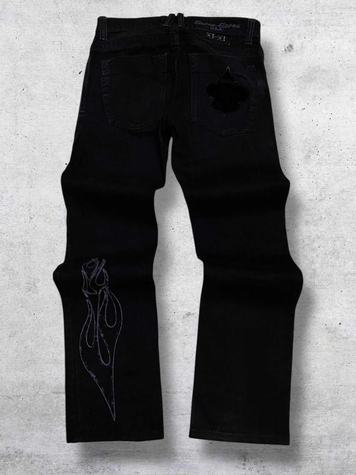 Japanese Brand VINTAGE 11 11 MADE IN USA OG TRIBAL TATTOO SUEDE DENIM 90S Size US 30 / EU 46 - 8 Thumbnail