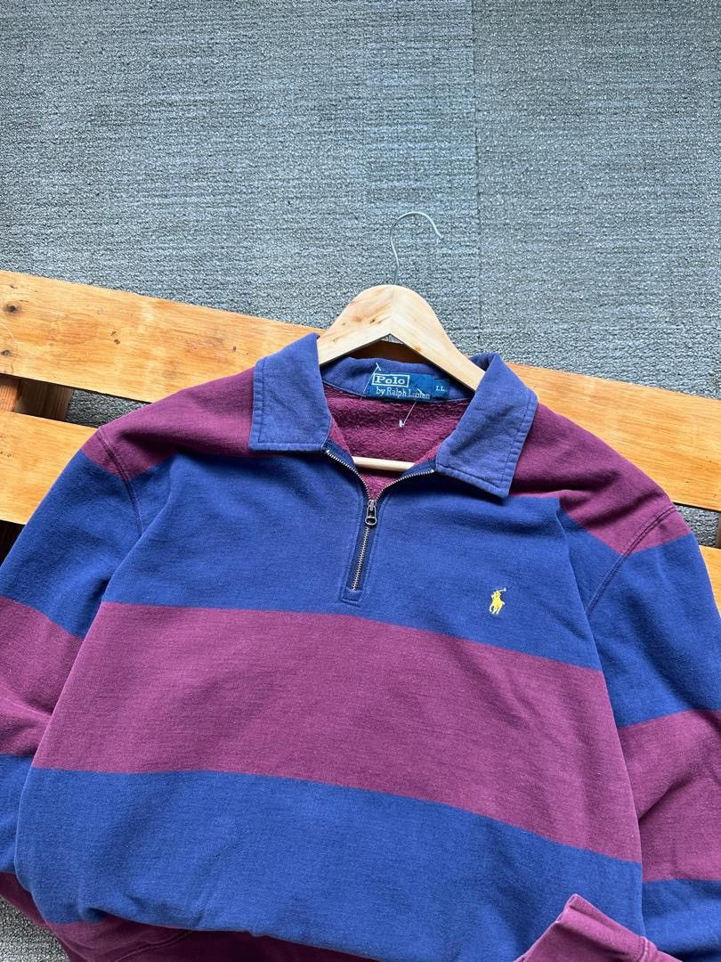 Polo Ralph Lauren VINTAGE POLO RALPH LAUREN STRIPE HALF ZIPPER Size US XL / EU 56 / 4 - 2 Thumbnail