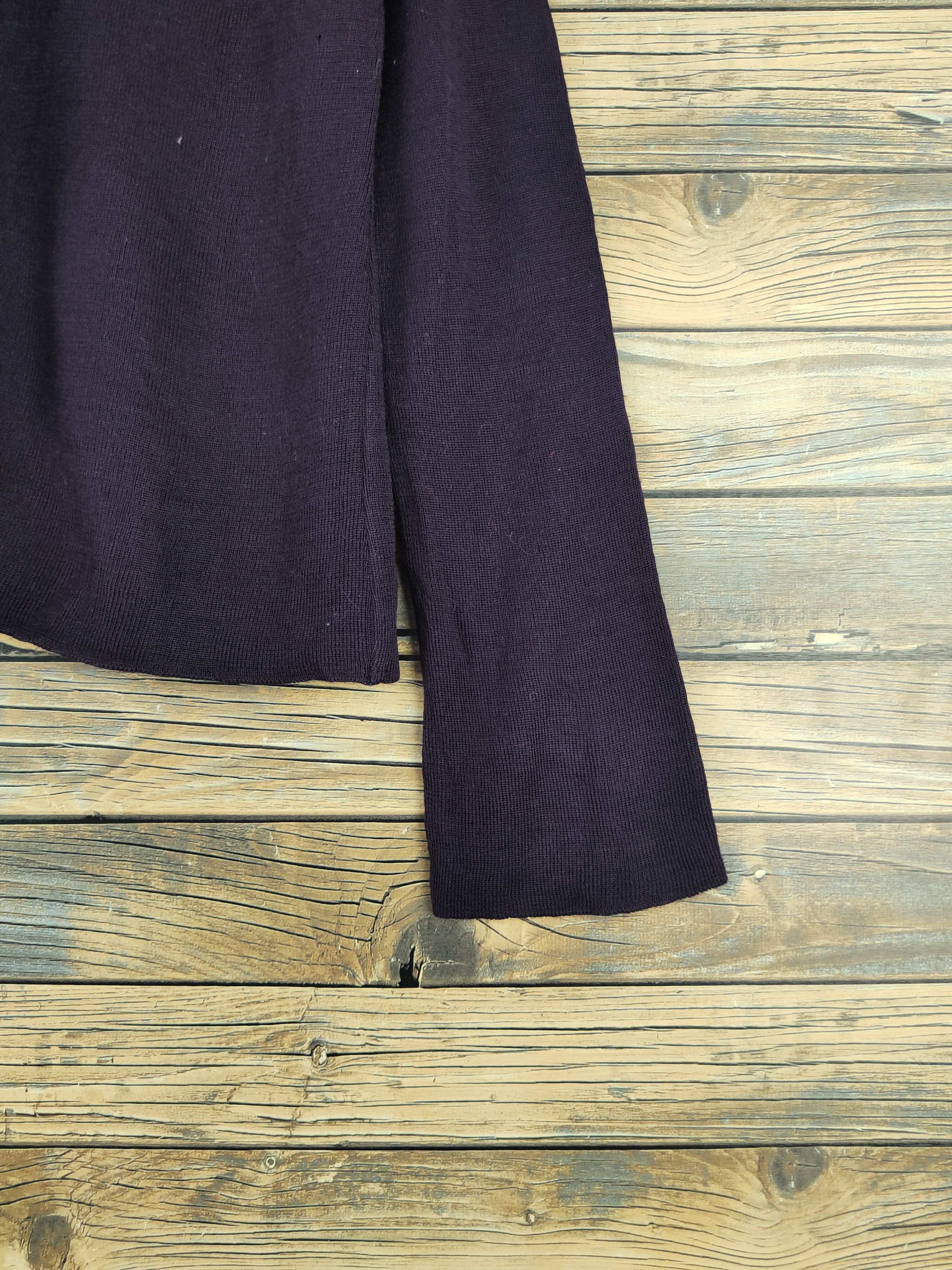 Homespun Knitwear Indio Dark Purple shaggy fur Knitwear Cardigan #W2175 Size L / US 10 / IT 46 - 6 Thumbnail